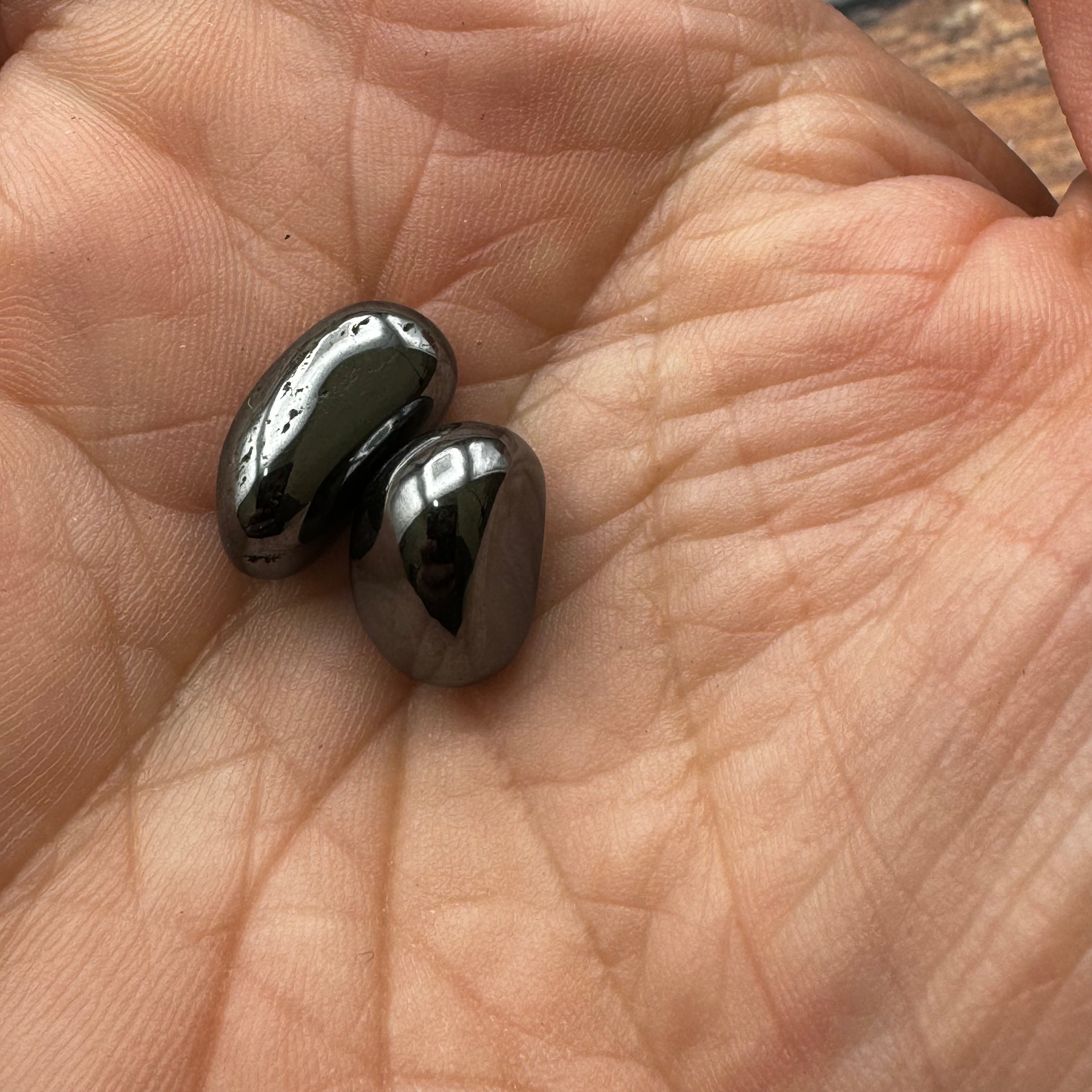 Hematite Point Pair, Polished
