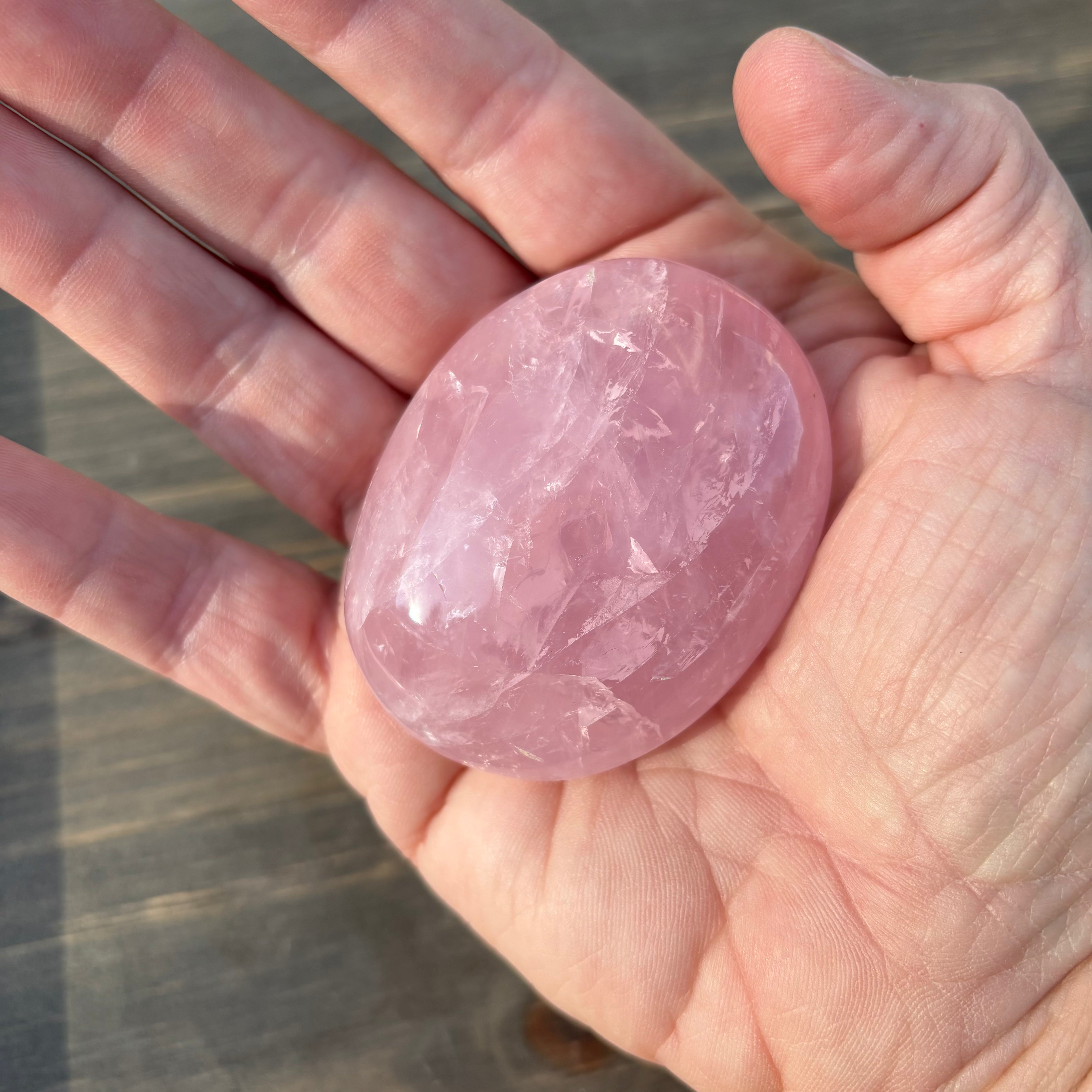 Rose Quartz Palm Stone
