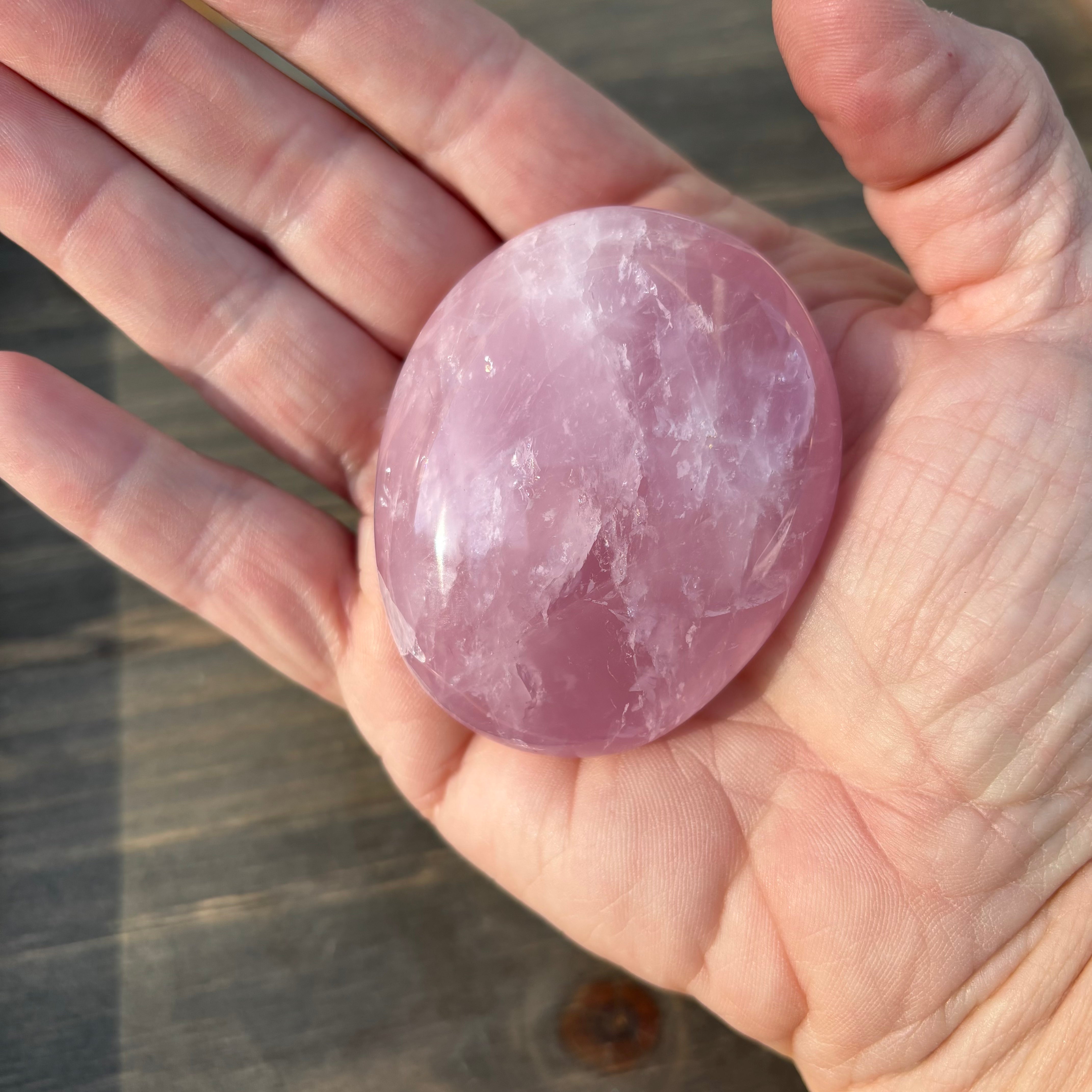 Rose Quartz Palm Stone