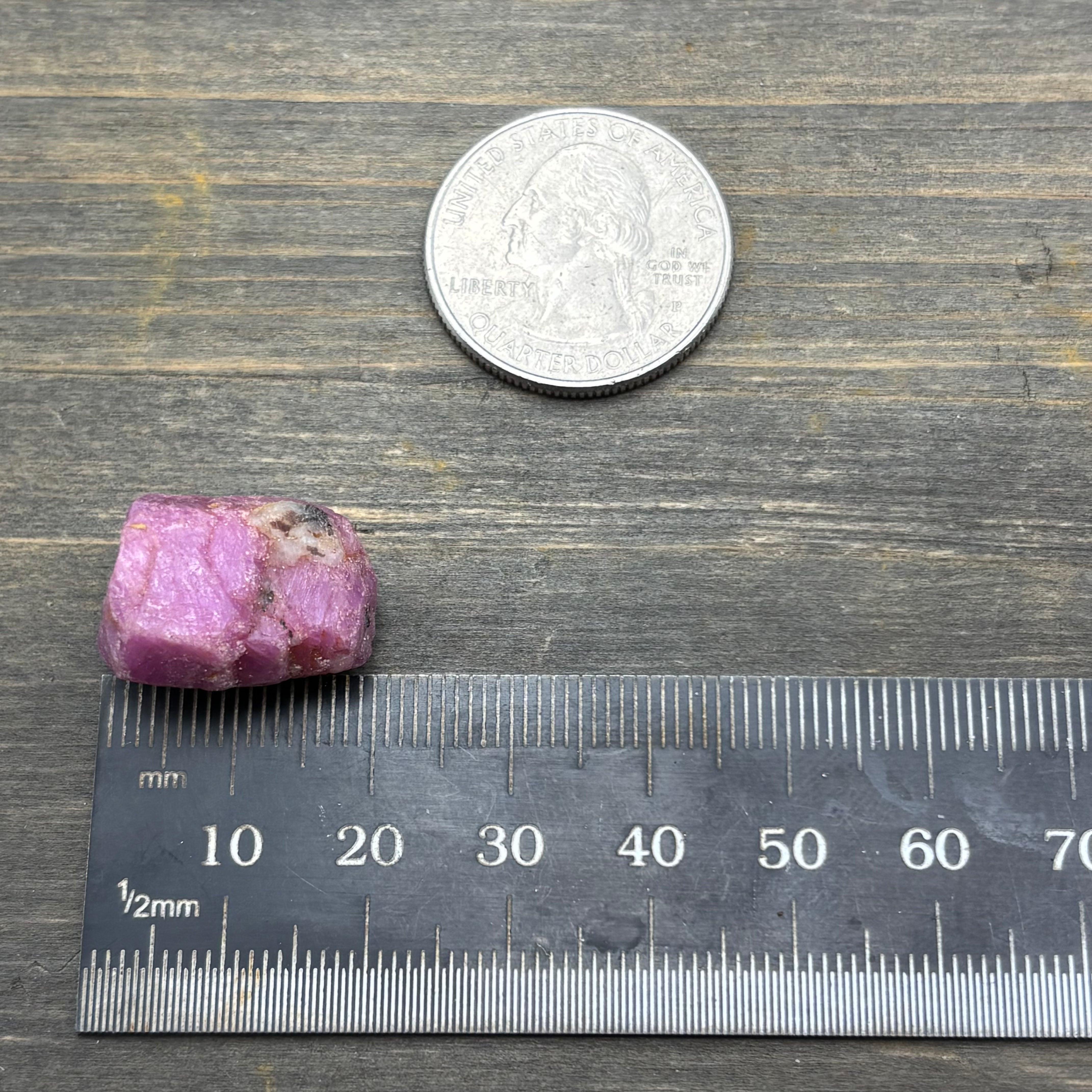 Natural Fluorescent Ruby Crystal - 069