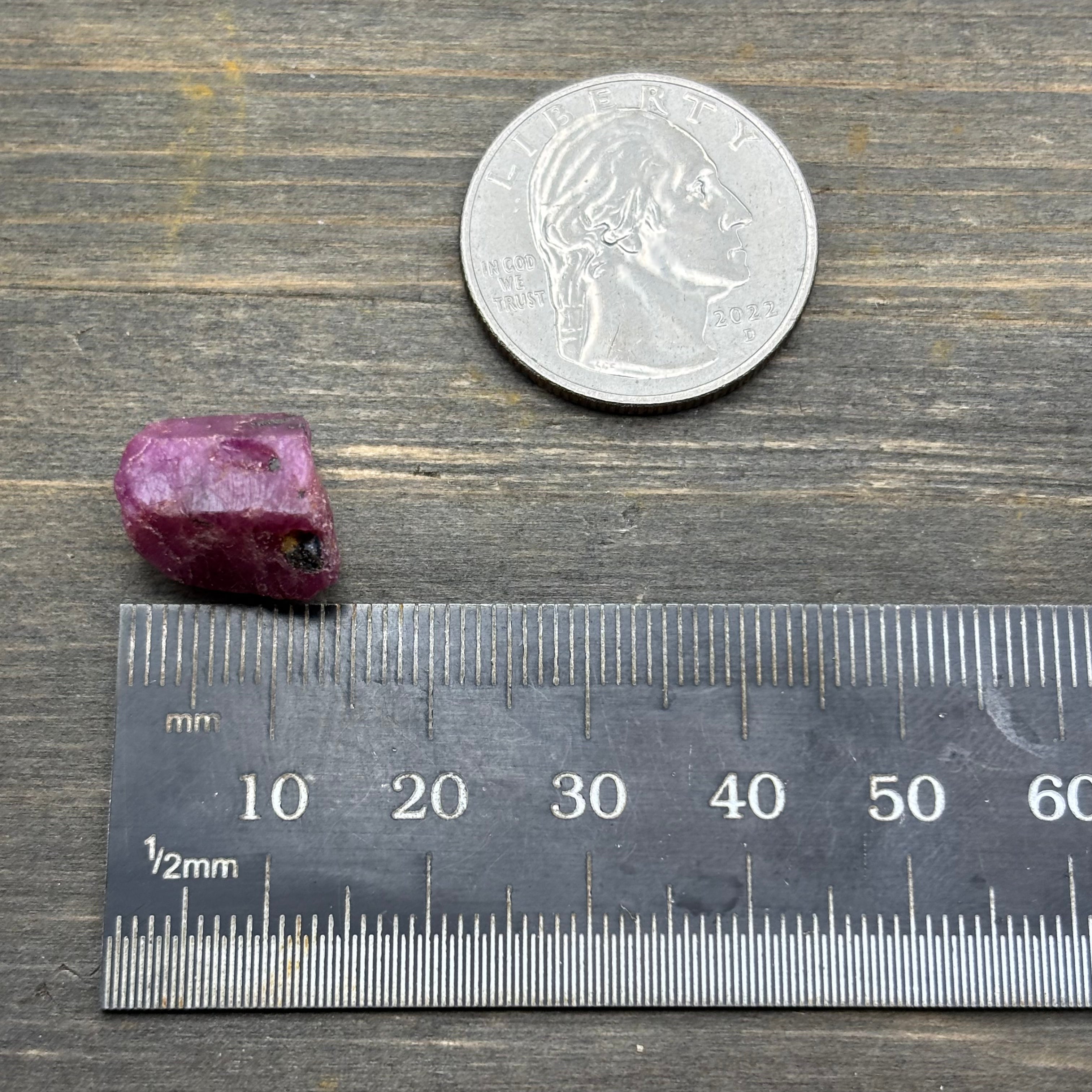 Natural Fluorescent Ruby Crystal - 089