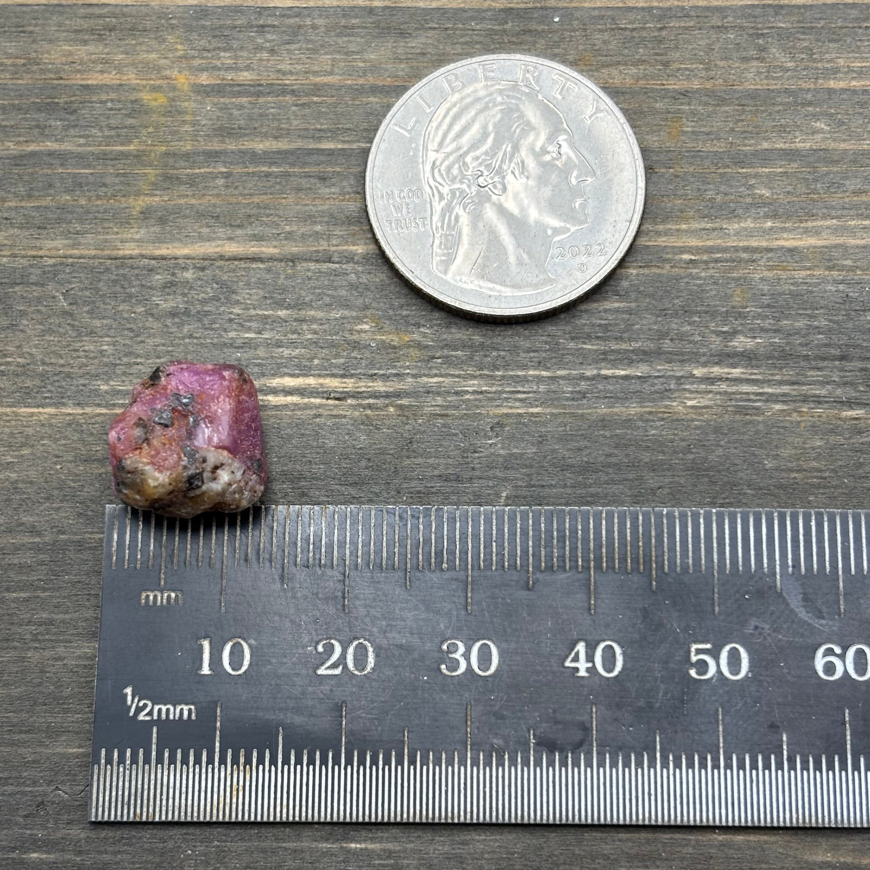 Natural Fluorescent Ruby Crystal - 122