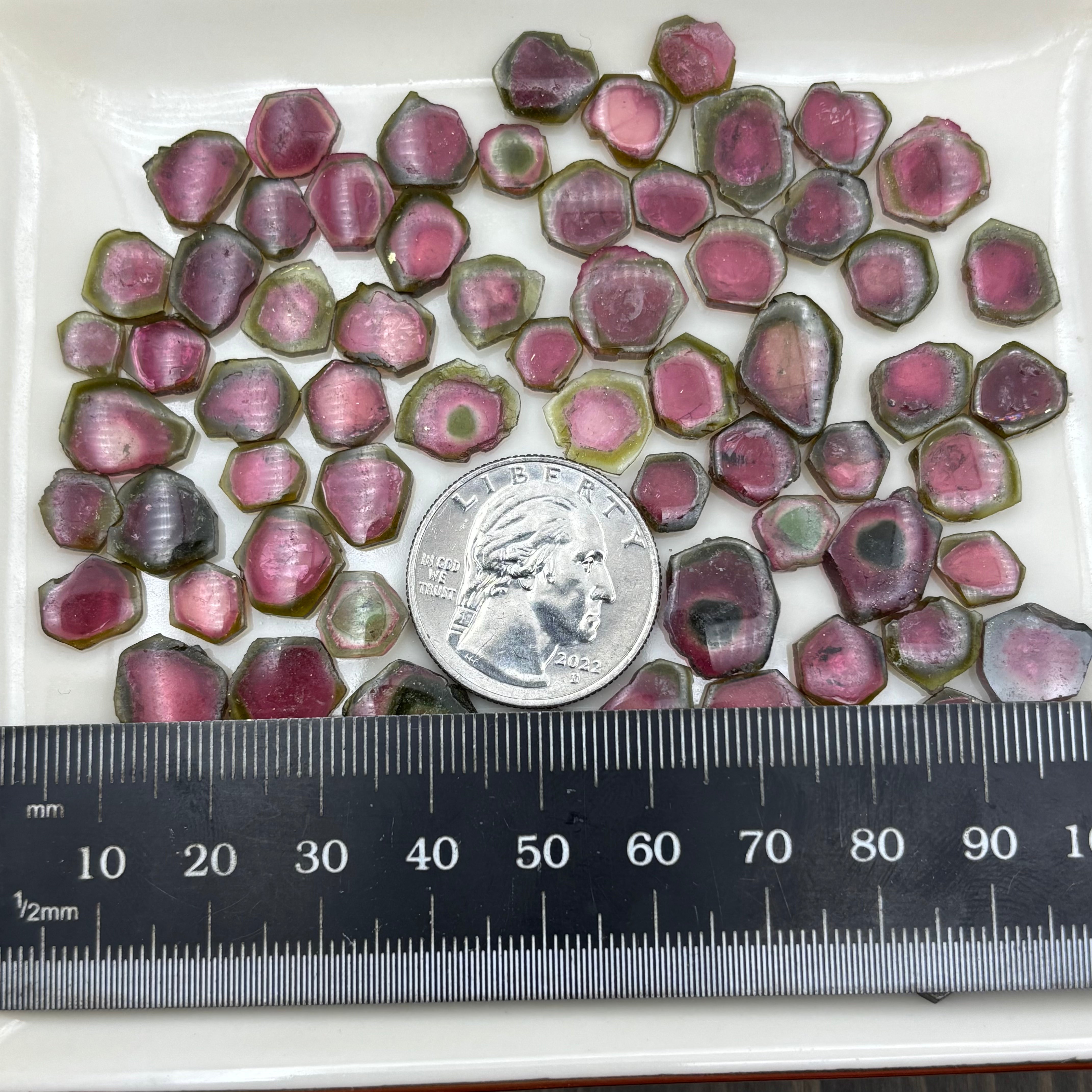 Watermelon Tourmaline Crystal for Pure Quartz Test Tube