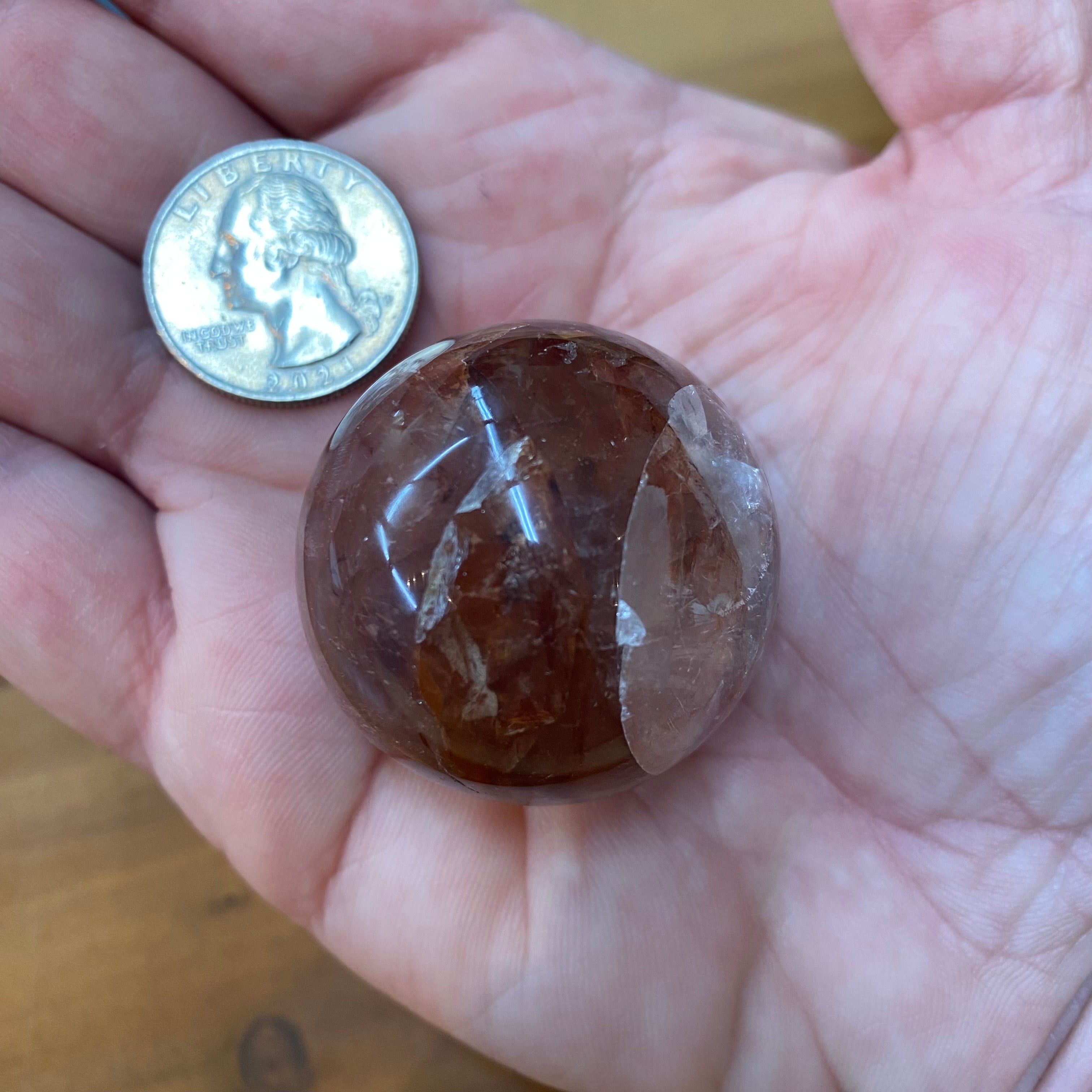 Hematoid Rose Quartz Sphere