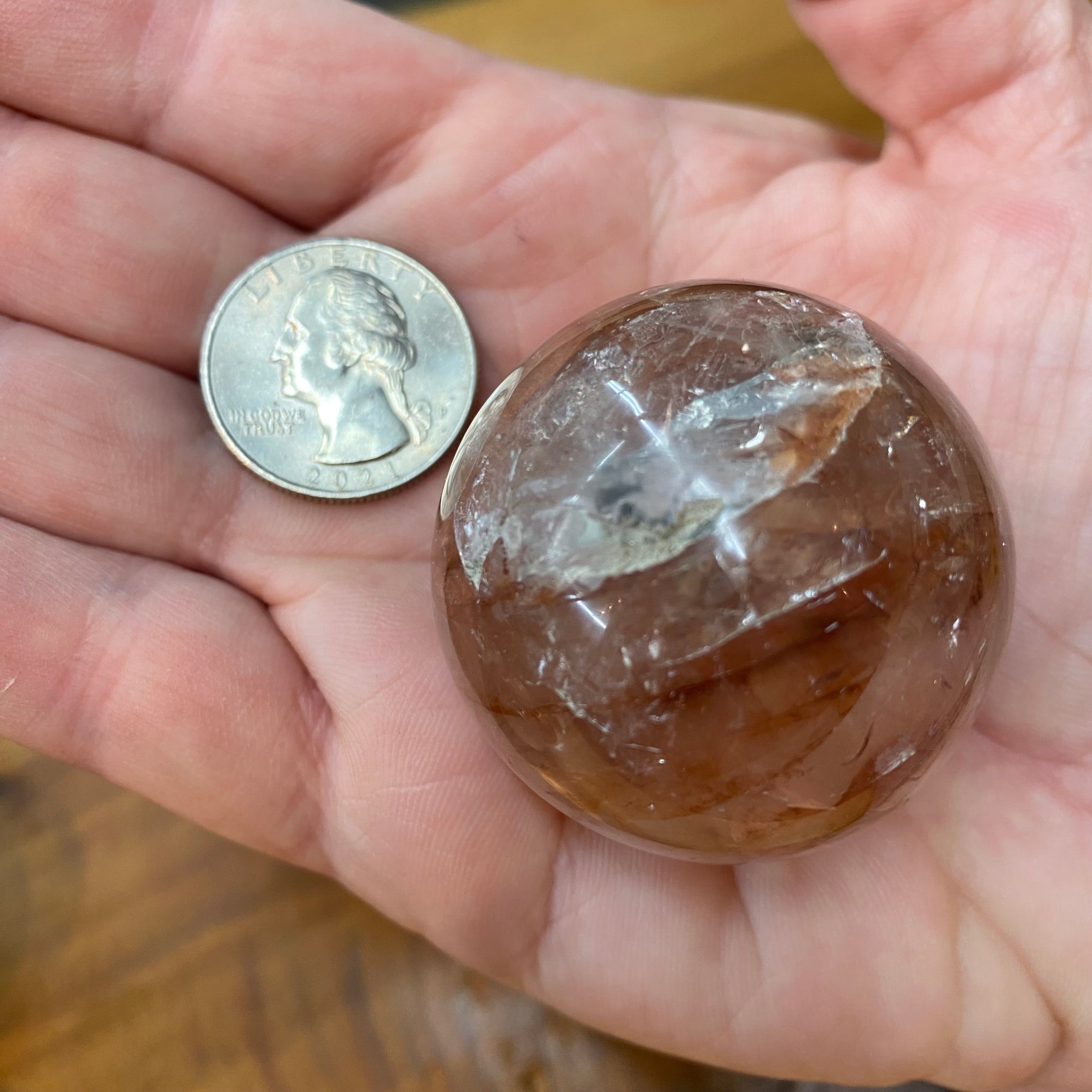 Hematoid Rose Quartz Sphere