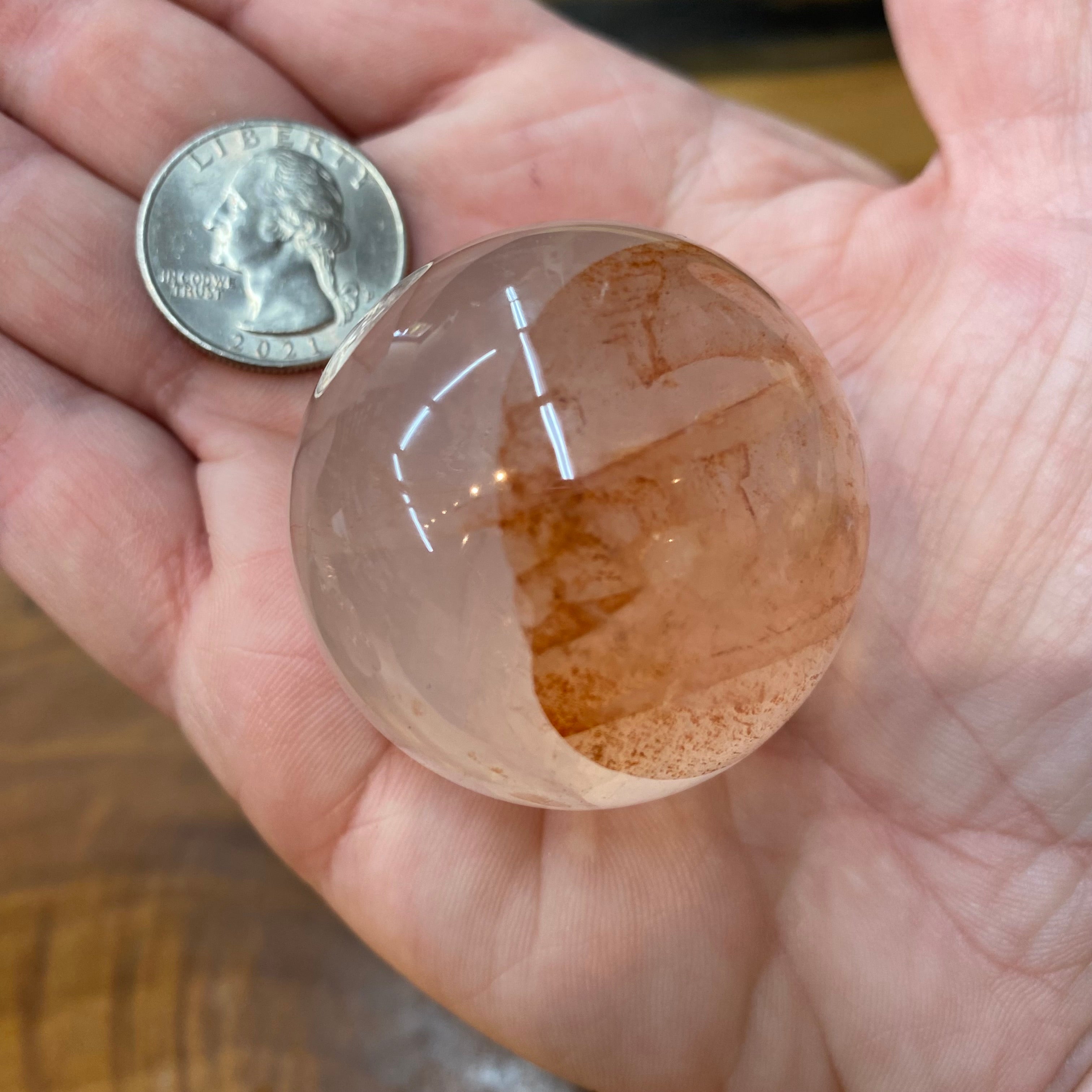 Hematoid Rose Quartz Sphere
