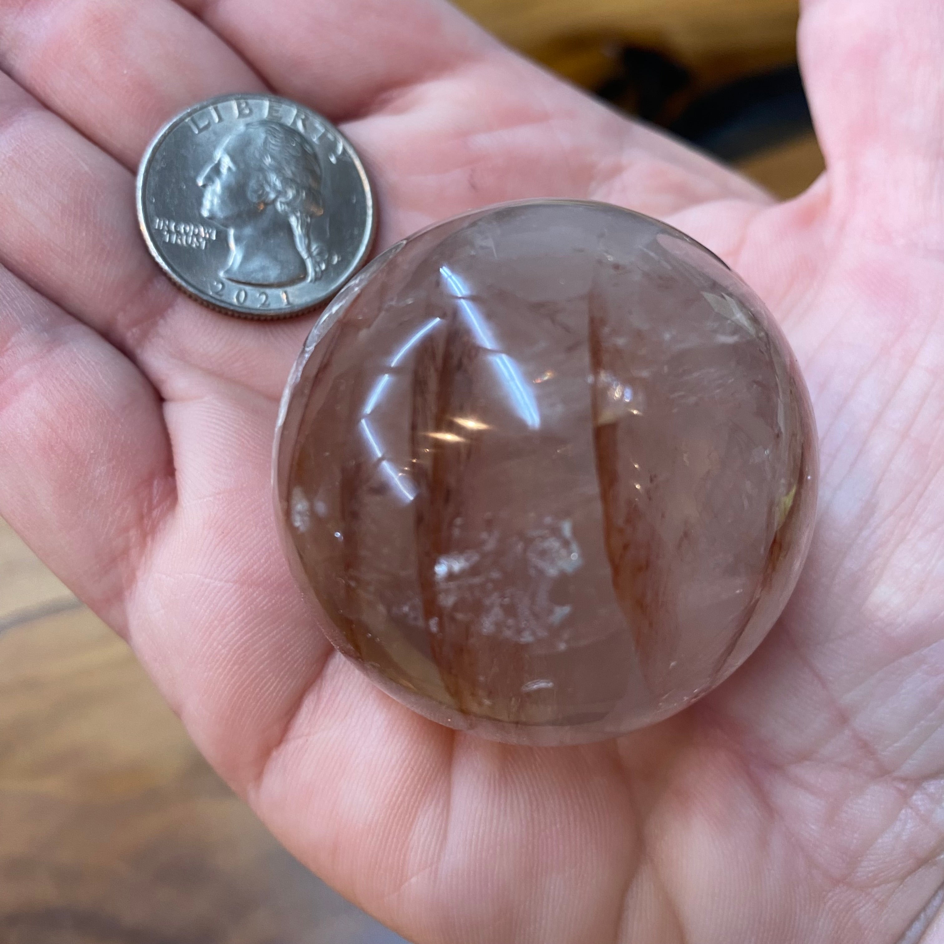 Hematoid Rose Quartz Sphere