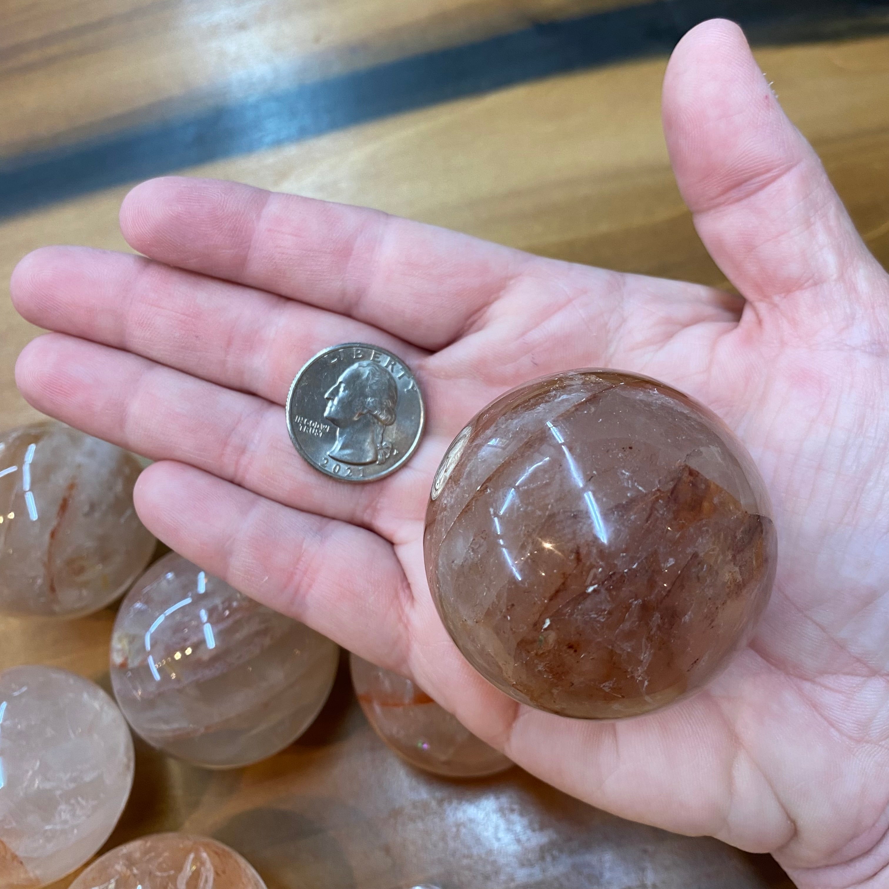 Hematoid Rose Quartz Sphere