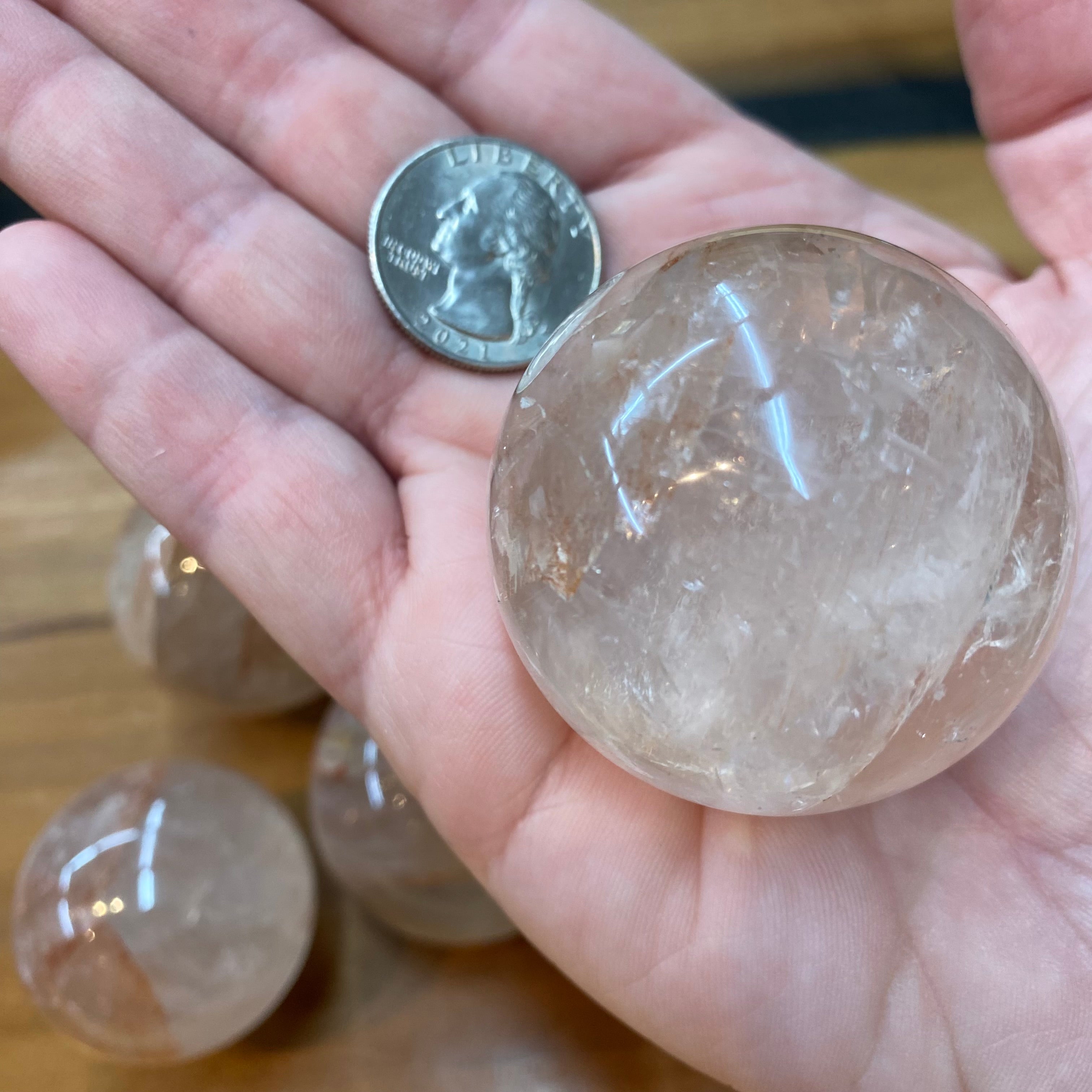 Hematoid Rose Quartz Sphere