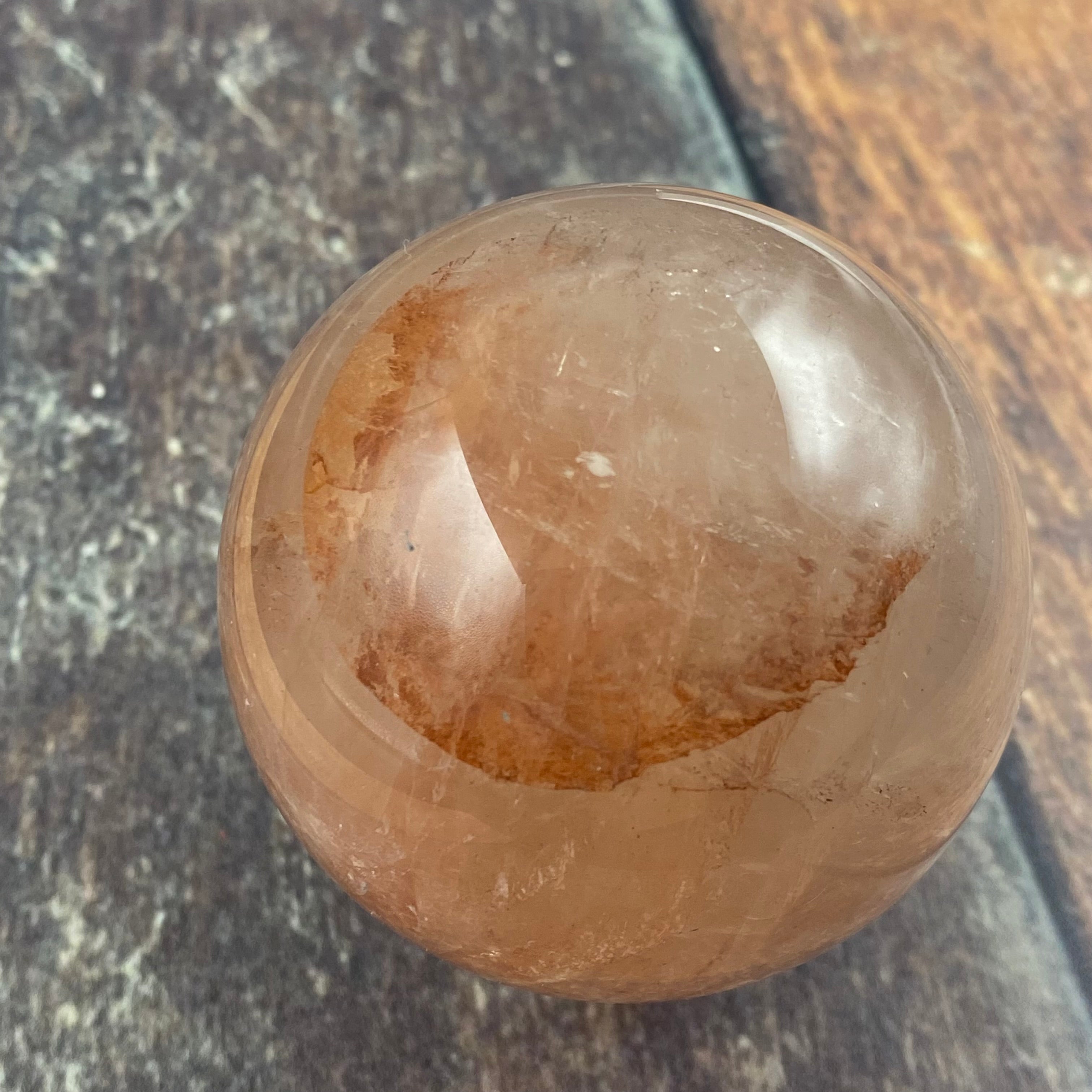 Hematoid Rose Quartz Sphere - 013