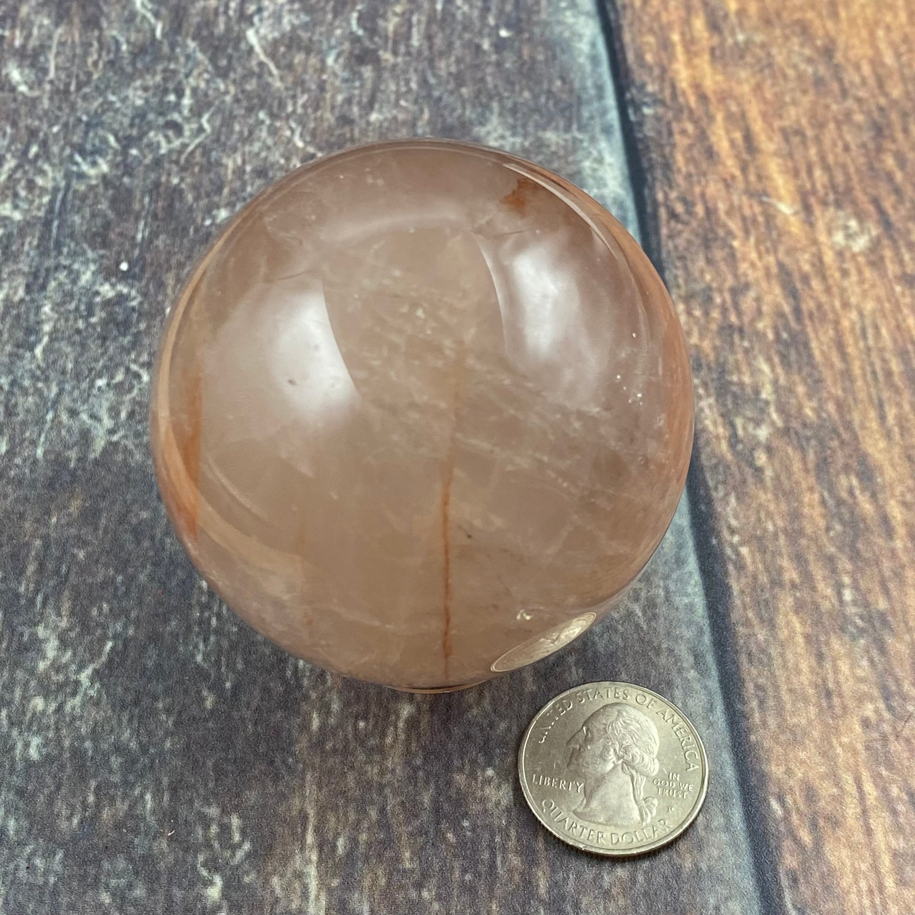 Hematoid Rose Quartz Sphere - 013