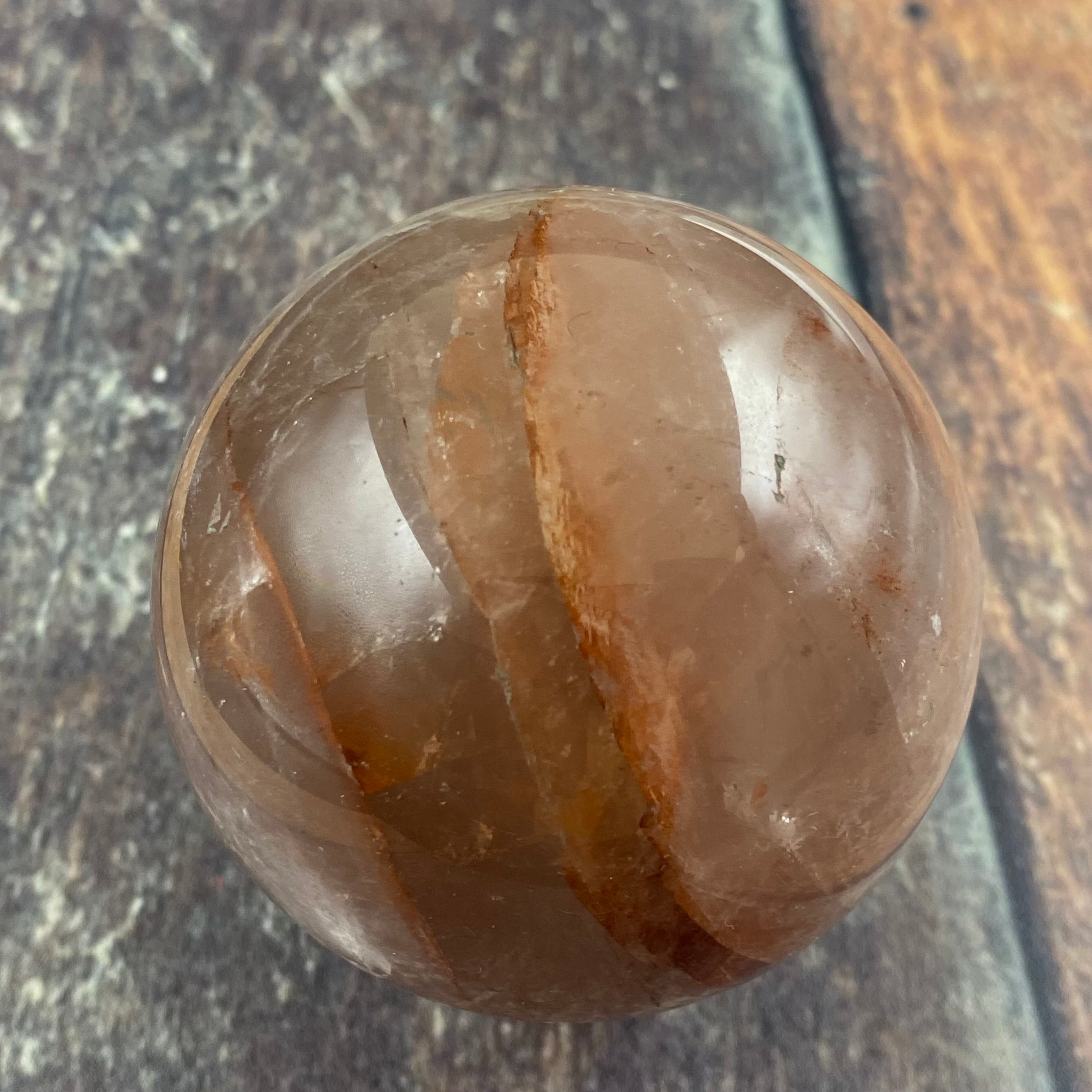 Hematoid Rose Quartz Sphere - 014