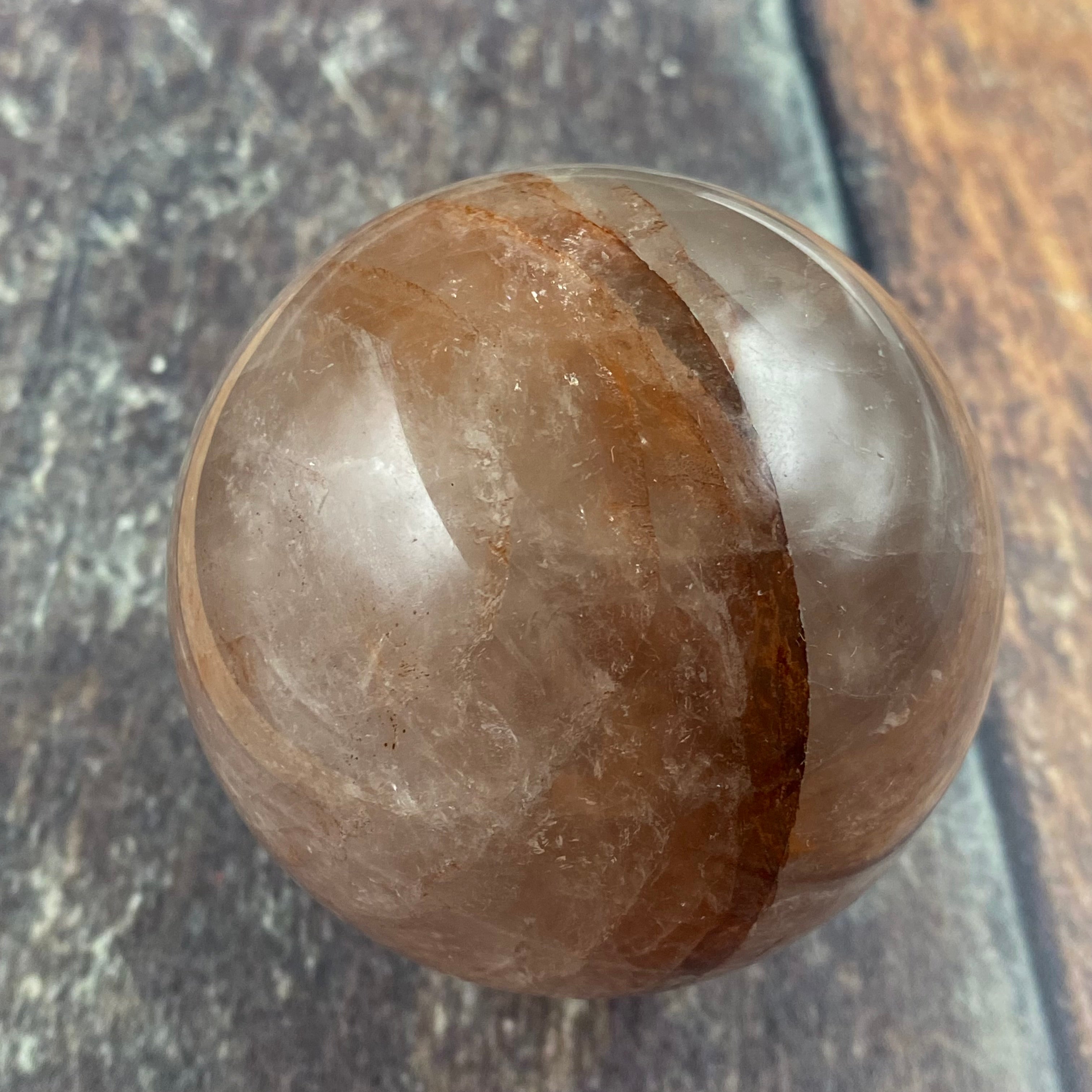 Hematoid Rose Quartz Sphere - 014