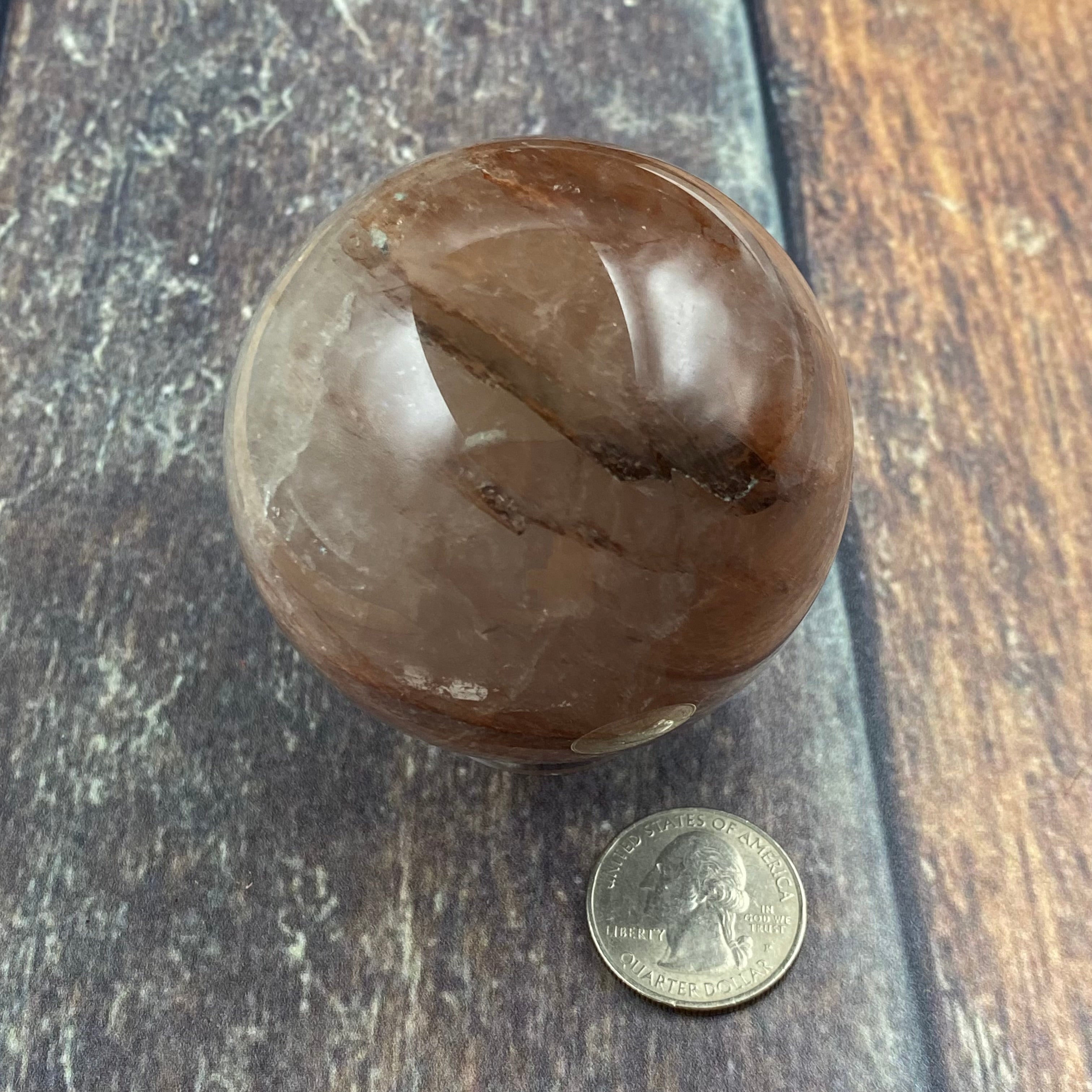 Hematoid Rose Quartz Sphere - 014