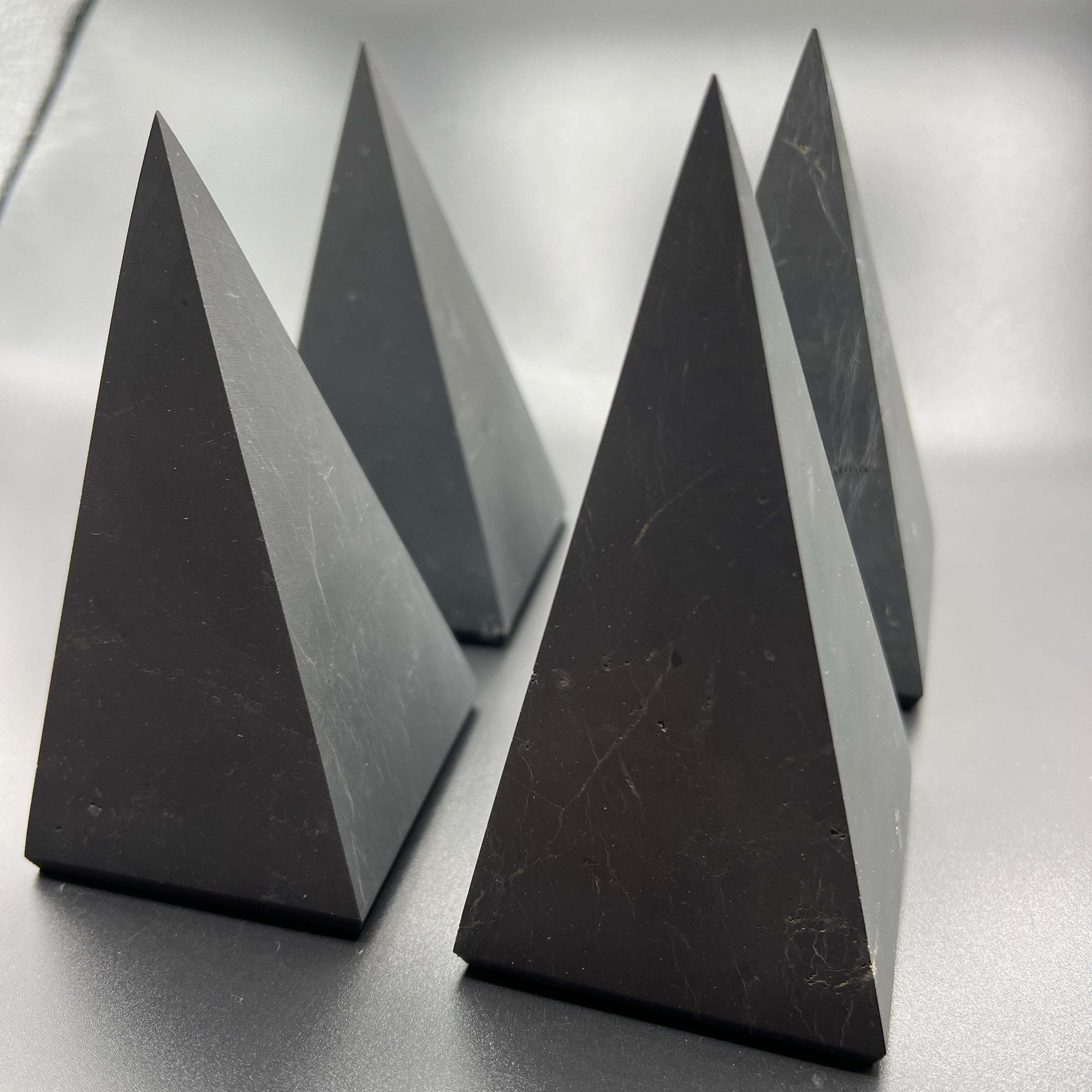 Shungite Golden Ratio Pyramid, Kit of 4