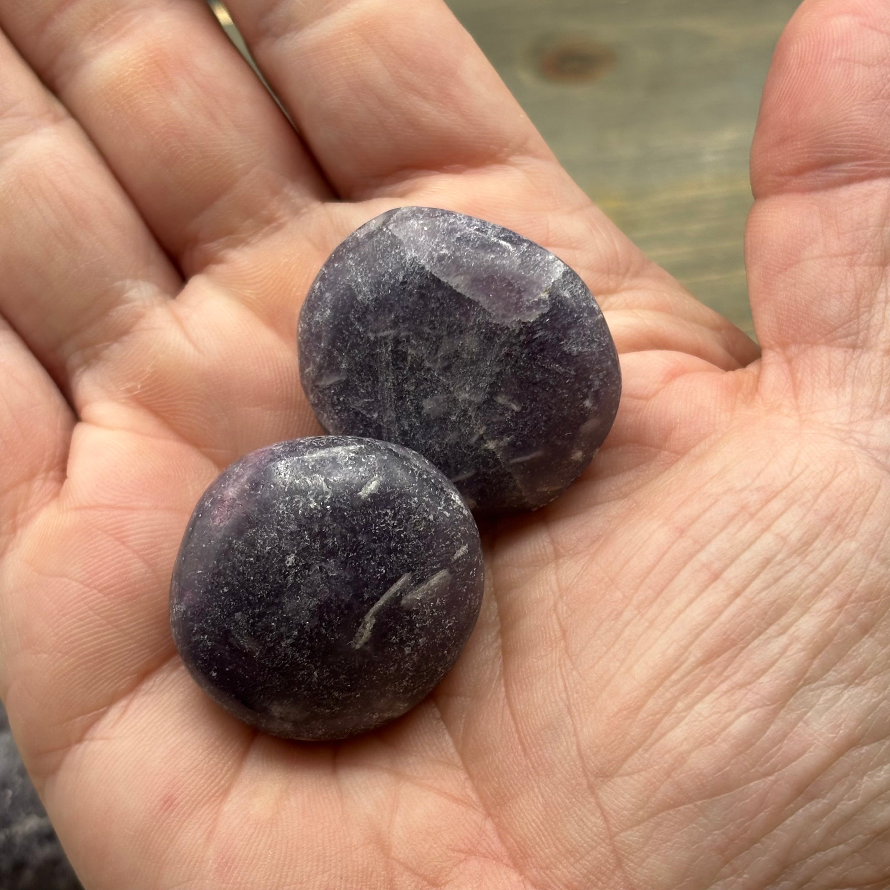 Lepidolite Palm Pair