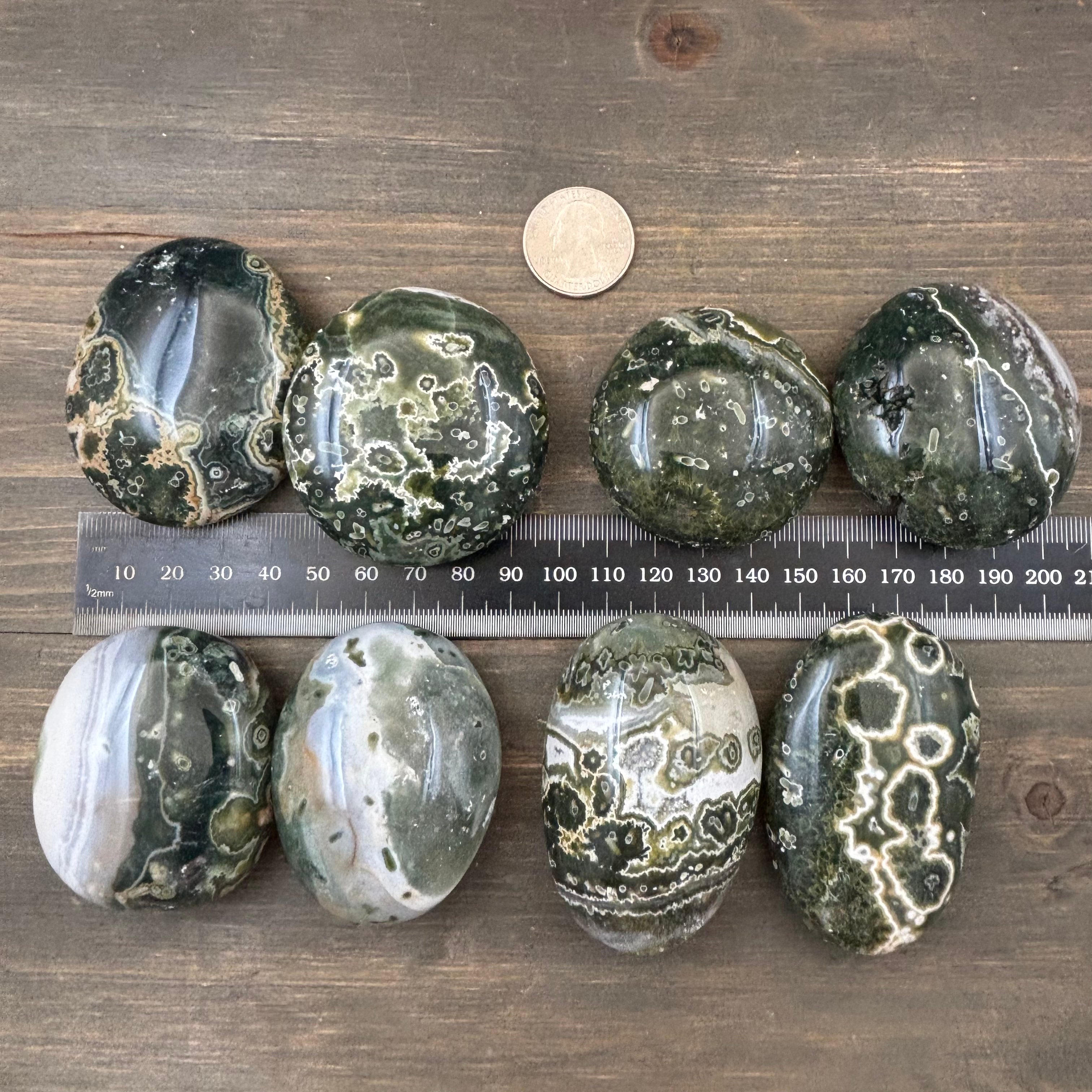 7th Vein Green Ocean Jasper Palm Pair