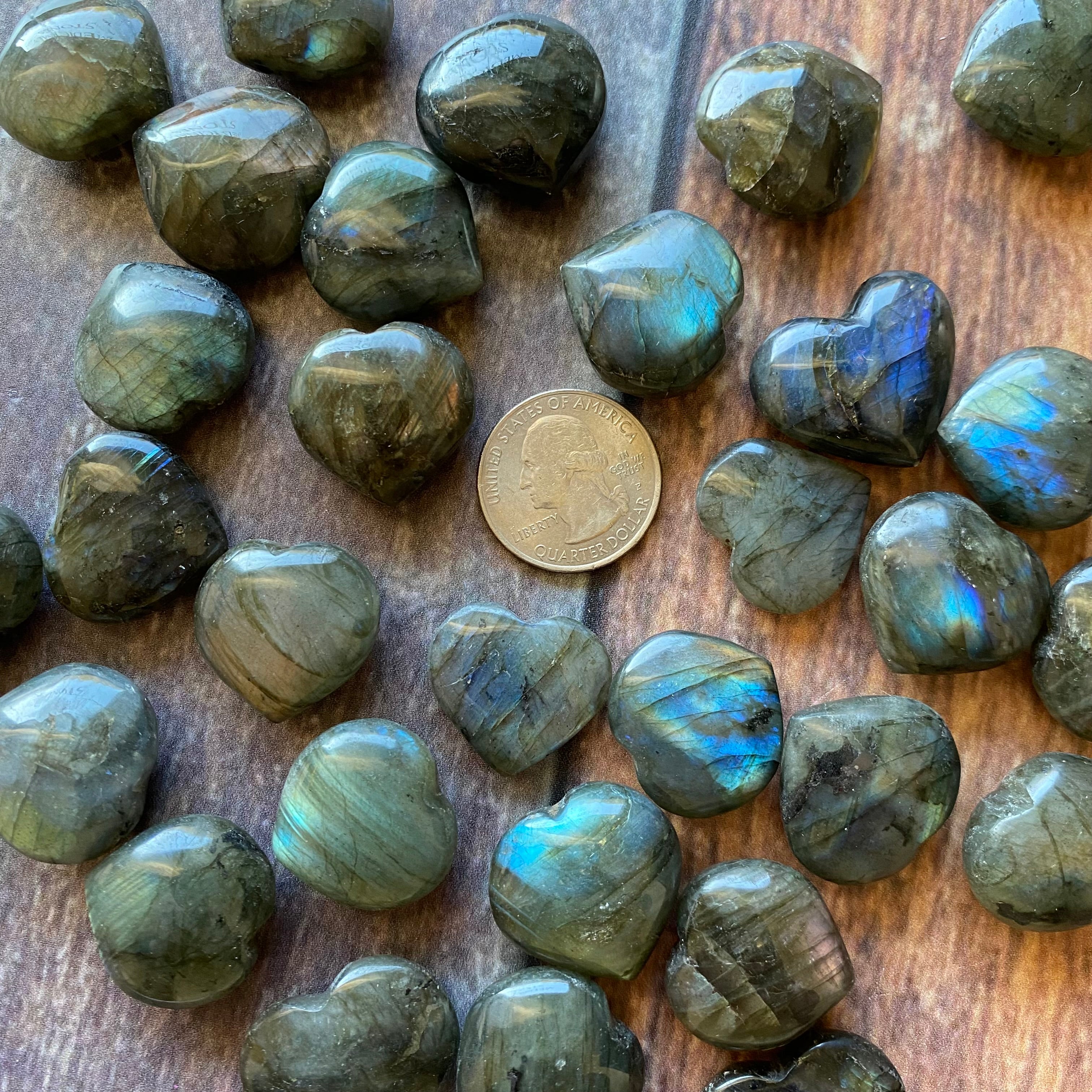 Labradorite Heart