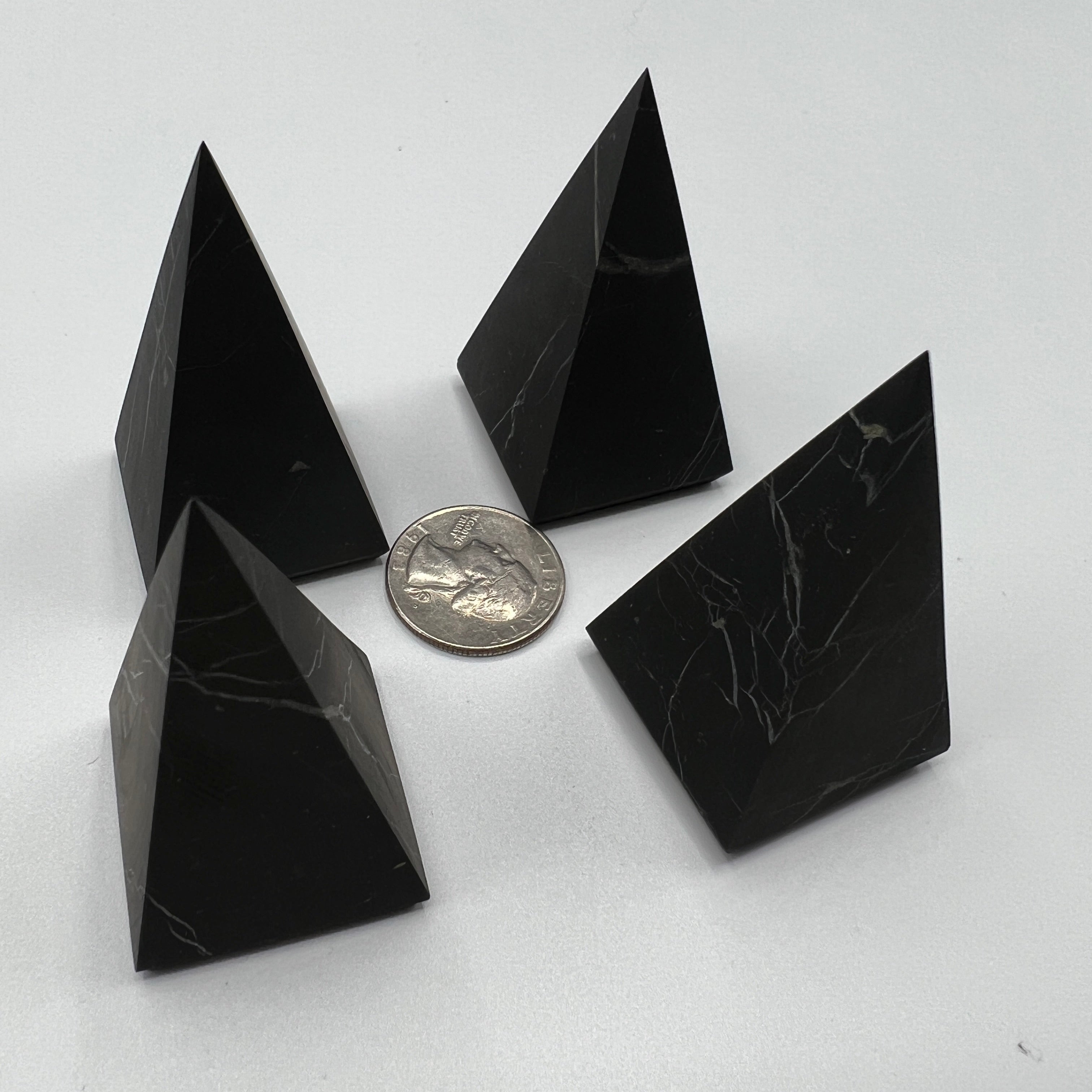 Shungite Golden Ratio Pyramid, Kit of 4