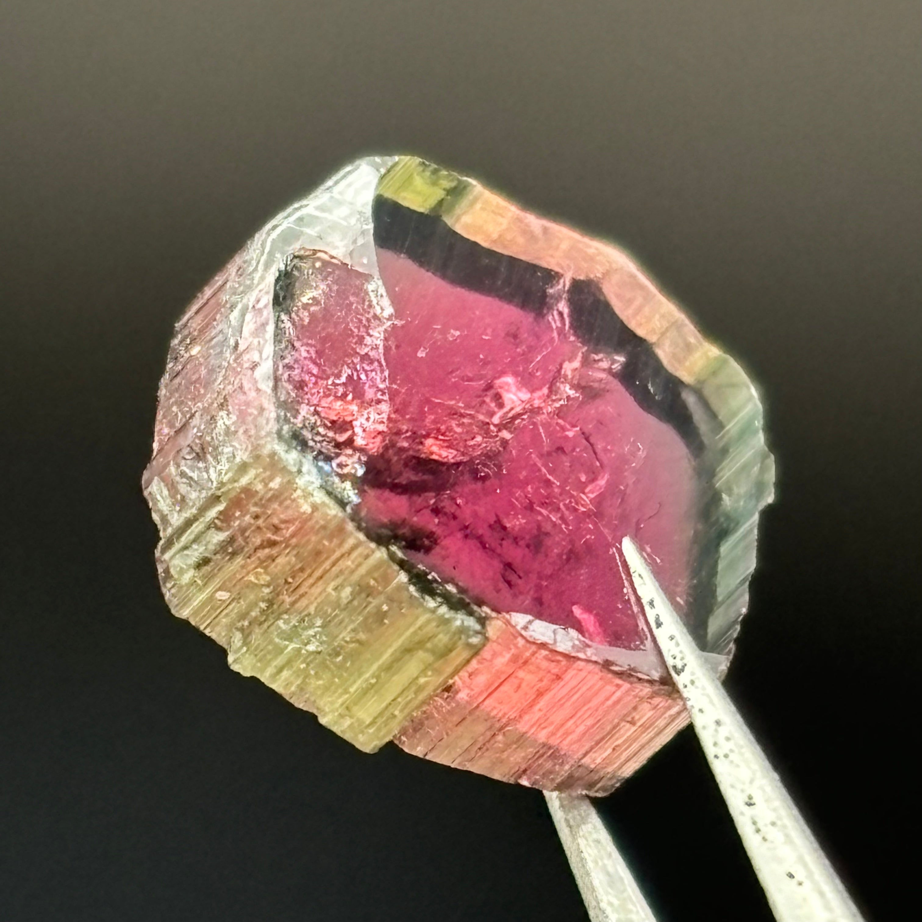 Watermelon Tourmaline Crystal Slice - 018