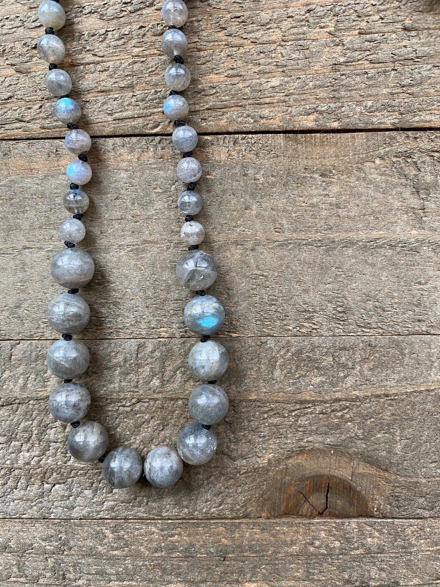 Labradorite Hand Knotted Necklace by Moontree Adornment