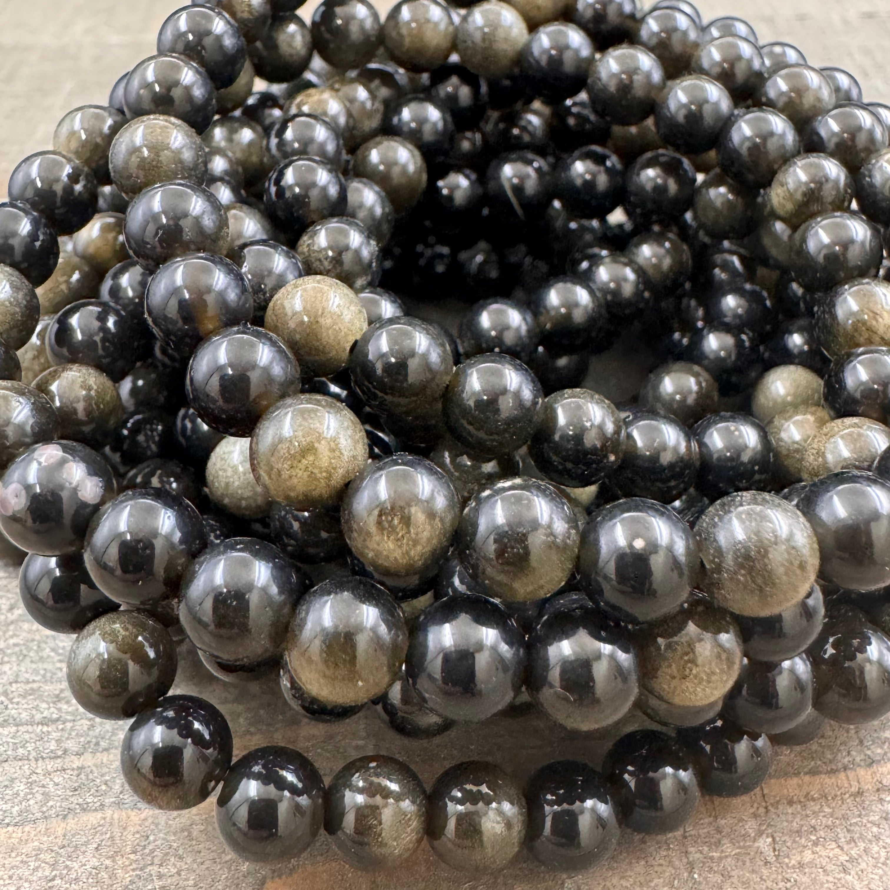 Gold Sheen Obsidian Bracelet
