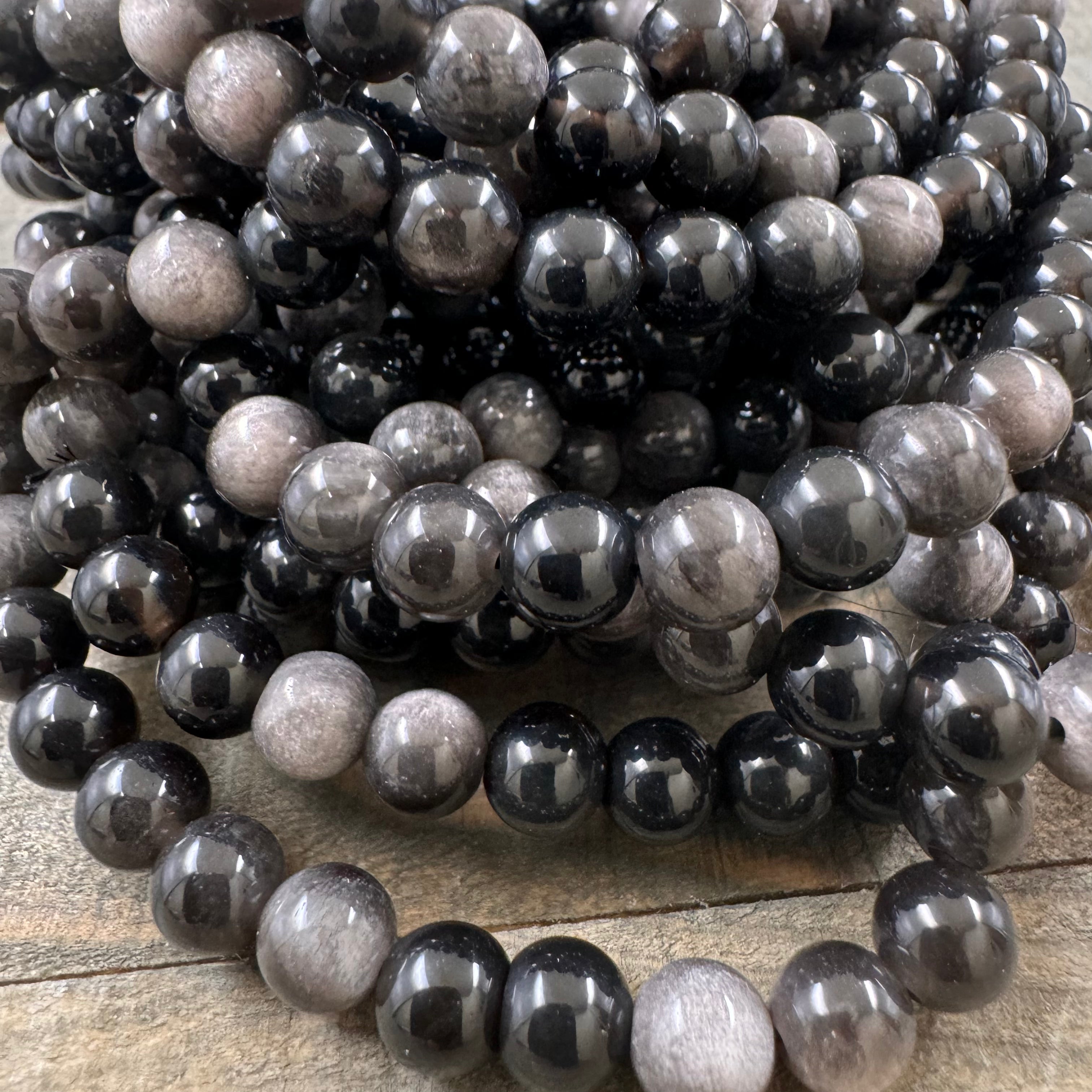 Silver Sheen Obsidian Bracelet