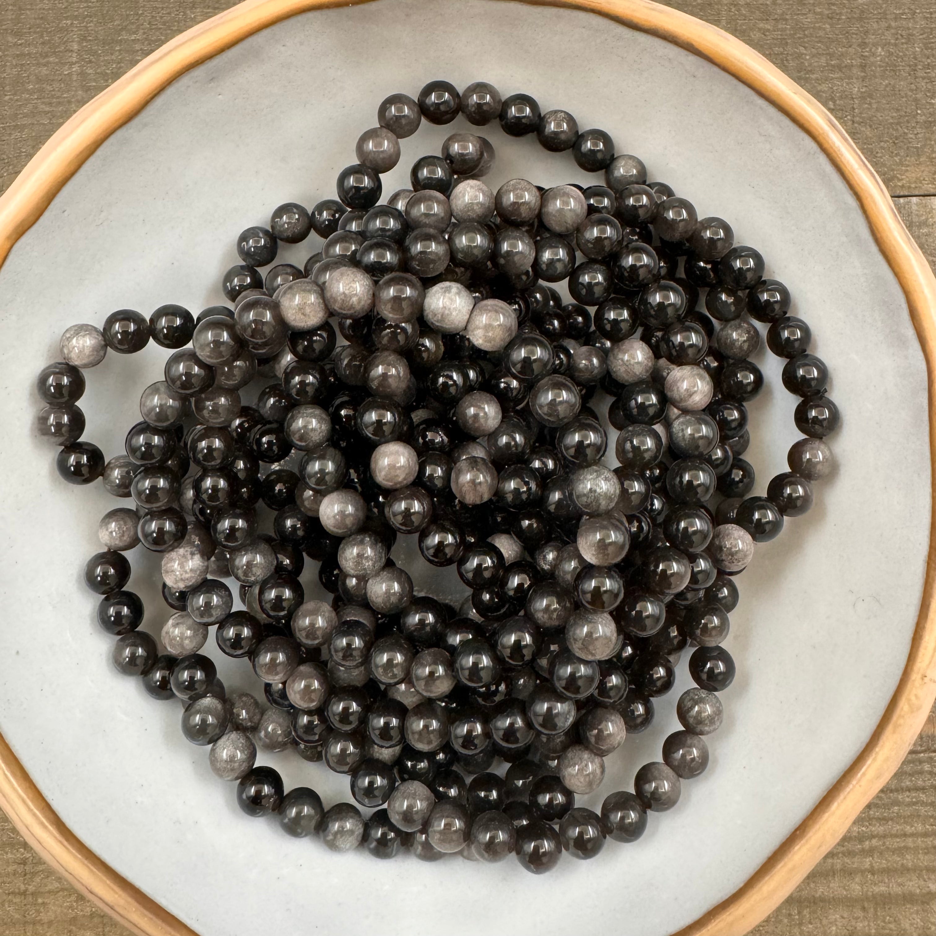 Silver Sheen Obsidian Bracelet
