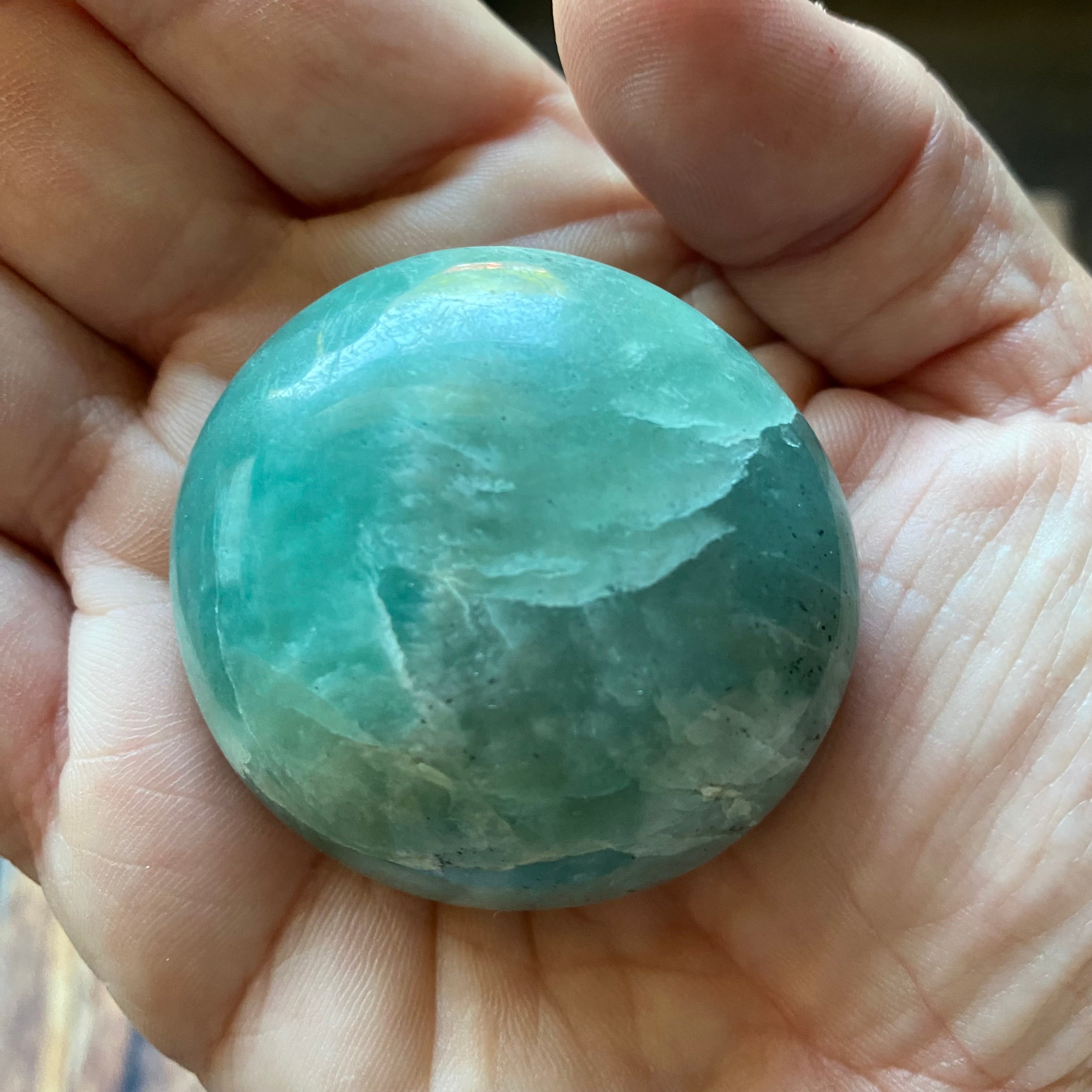 Amazonite Palm Stone Pair