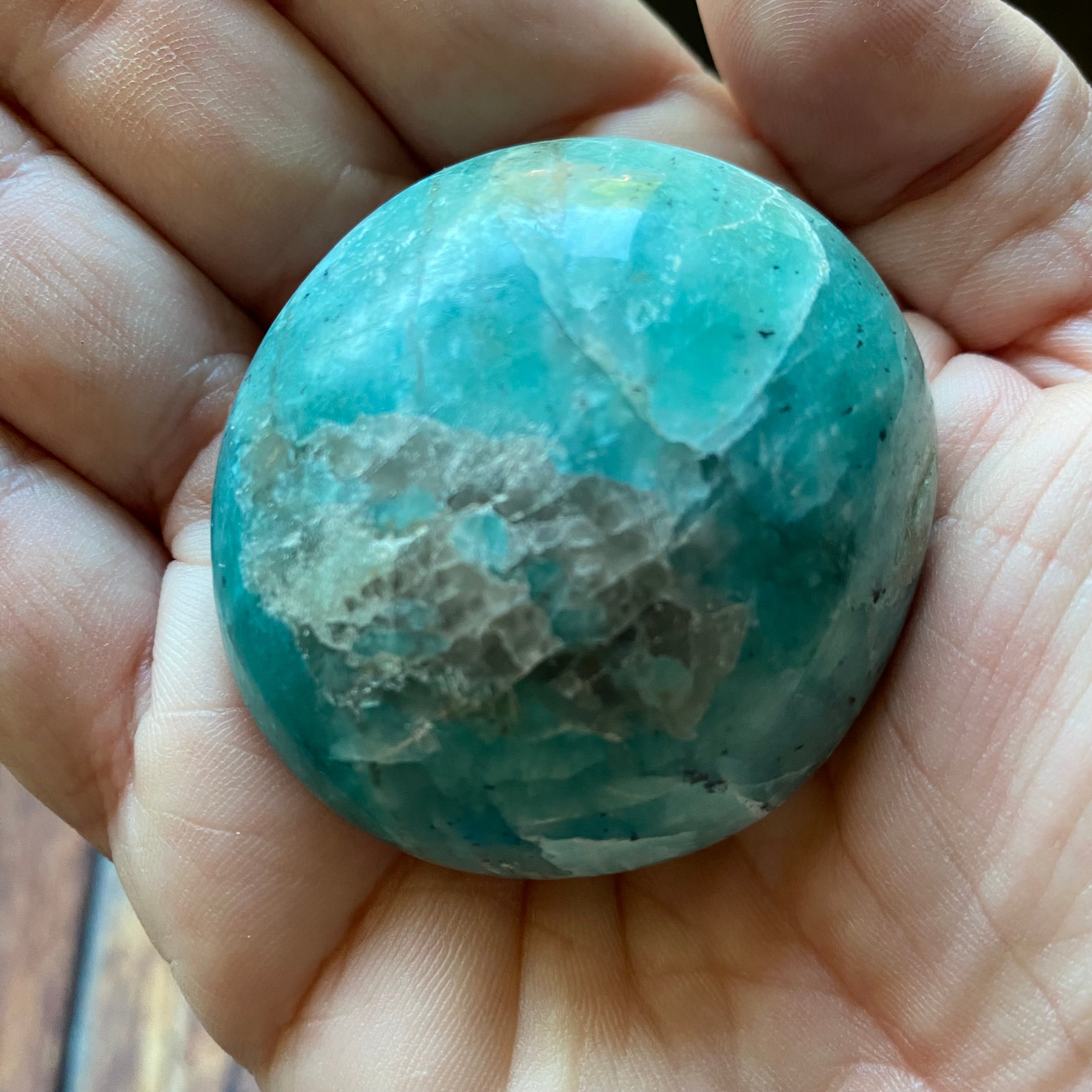 Amazonite Palm Stone Pair