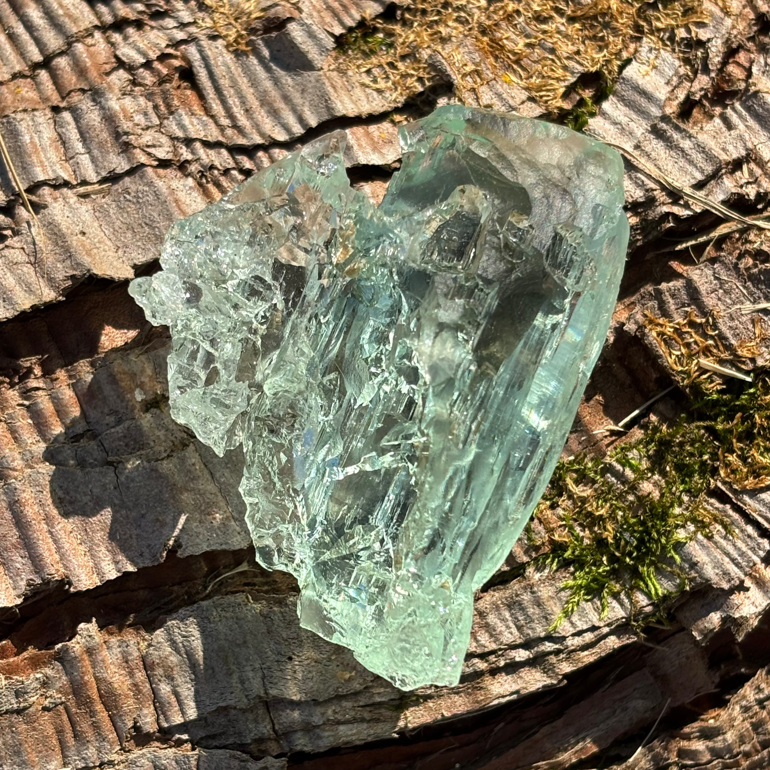 Etched Aquamarine Gem Crystal - 001