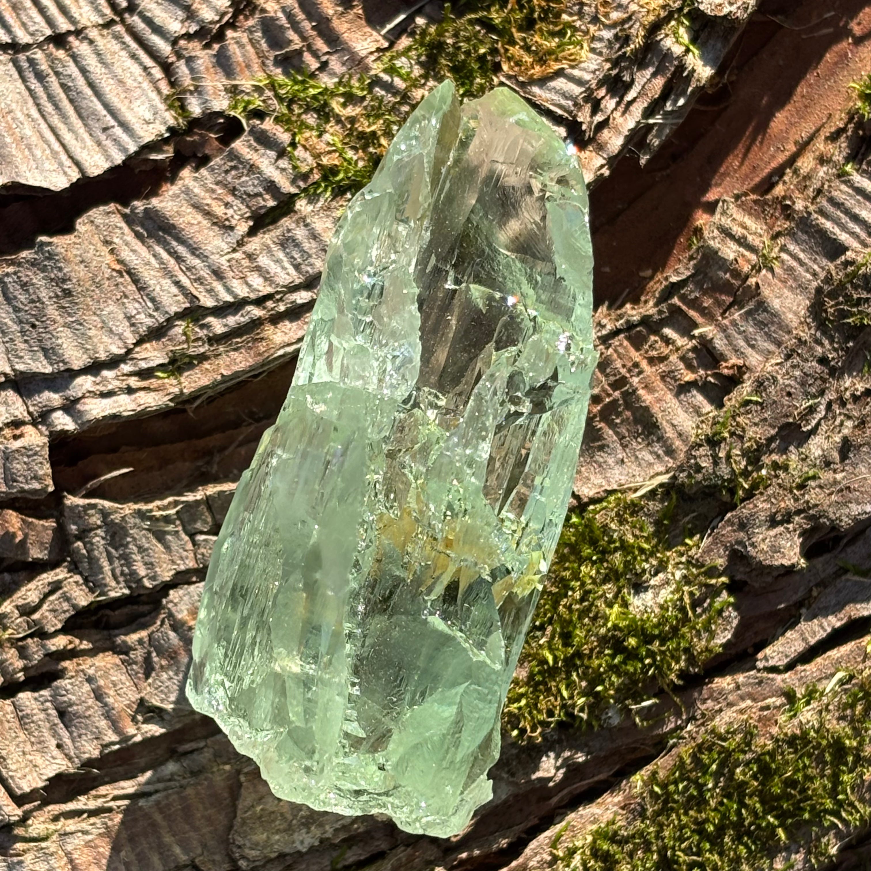 Etched Aquamarine Gem Crystal - 002