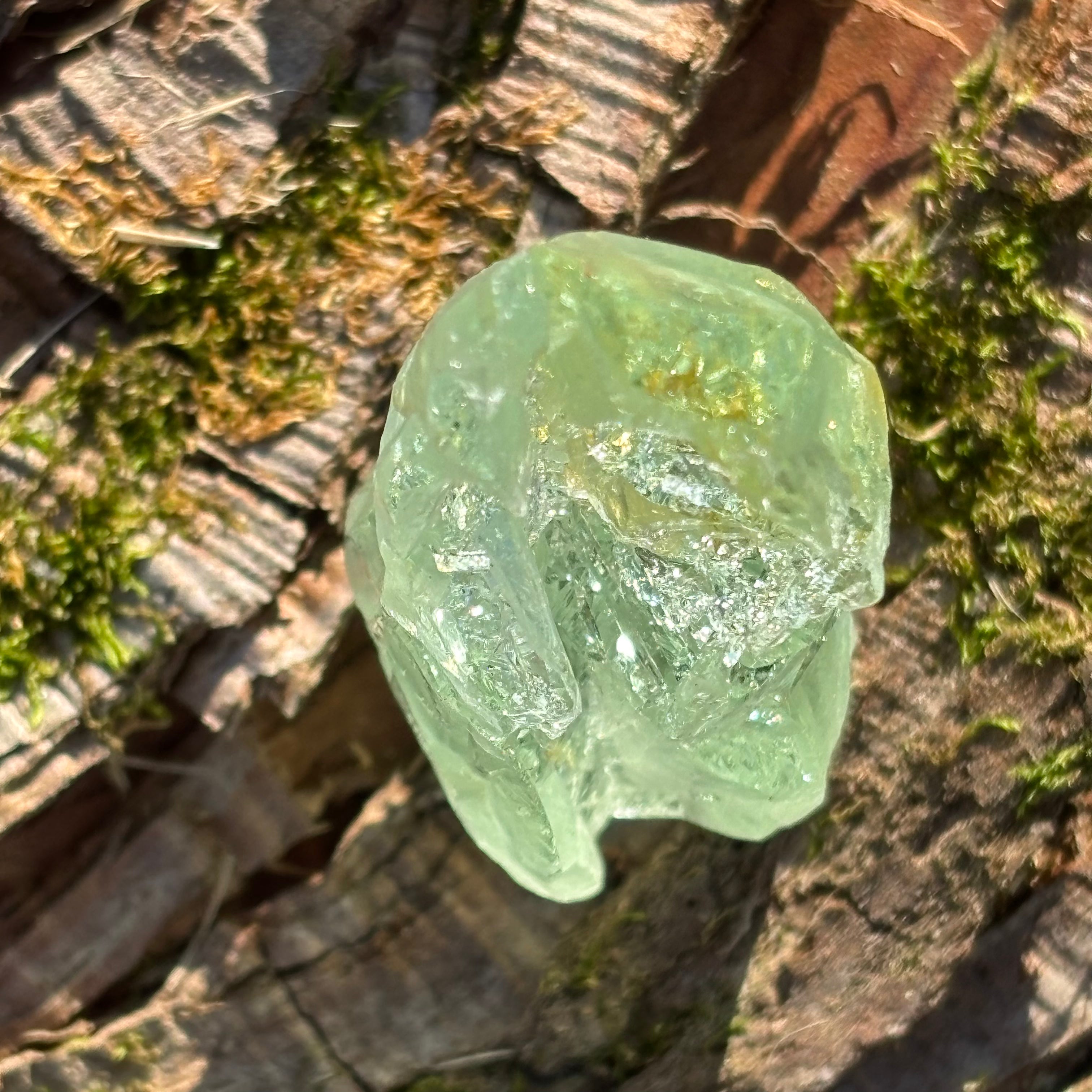 Etched Aquamarine Gem Crystal - 002