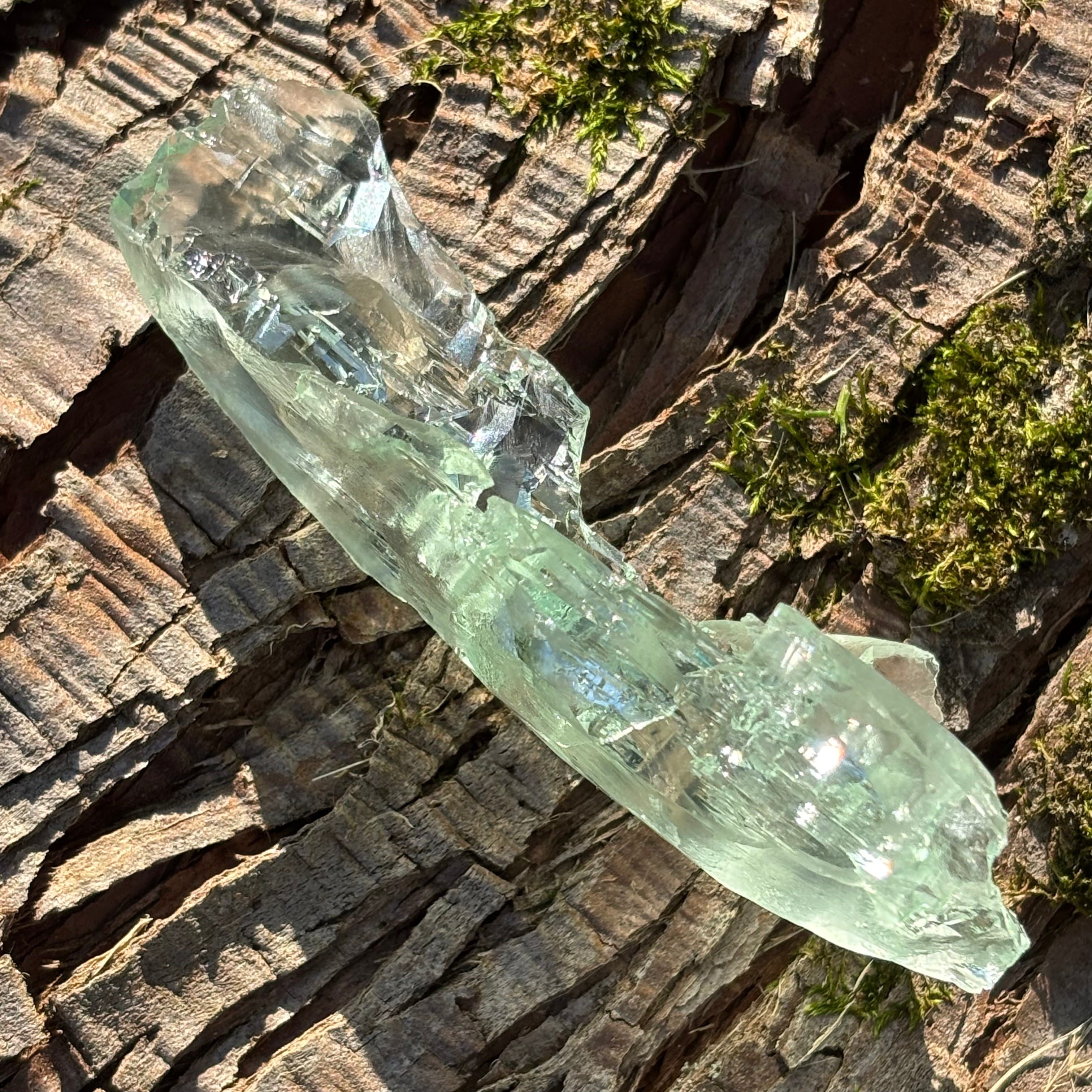 Etched Aquamarine Gem Crystal - 004