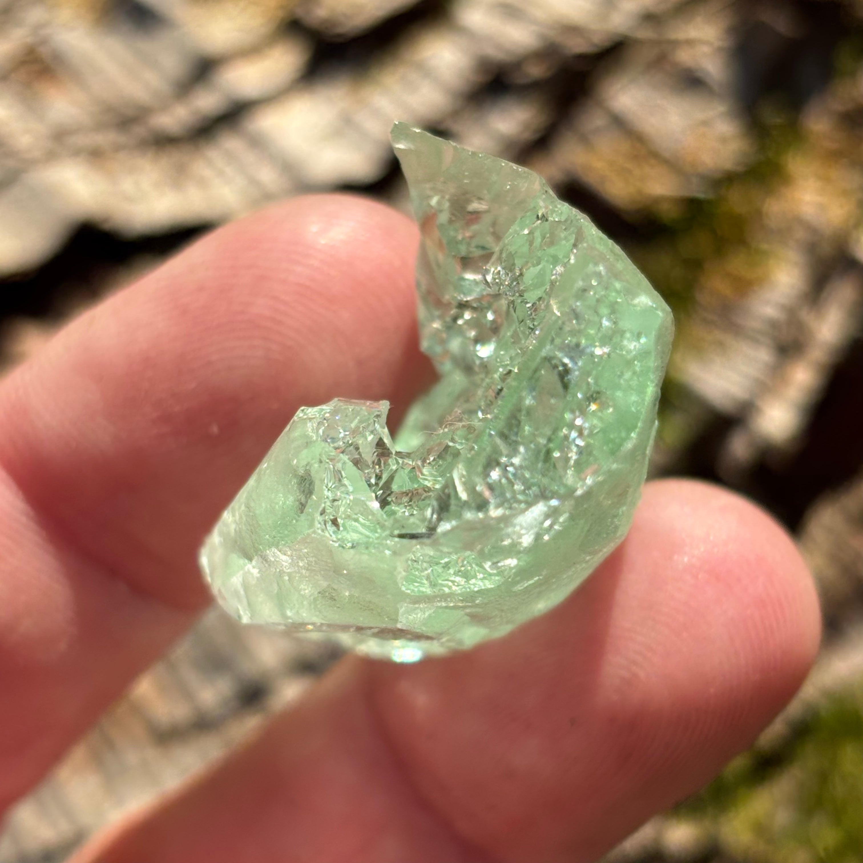 Etched Aquamarine Gem Crystal - 004