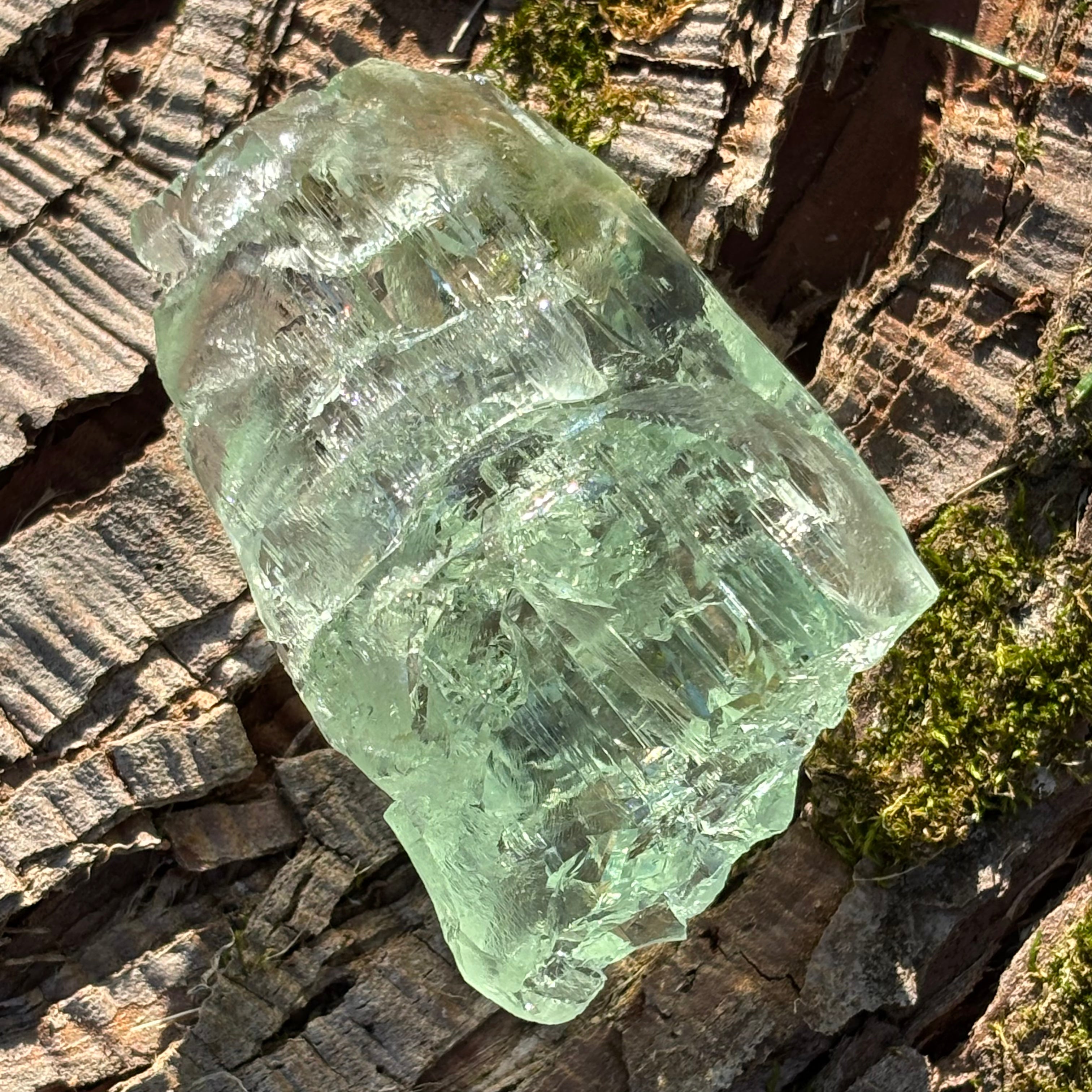 Etched Aquamarine Gem Crystal - 005