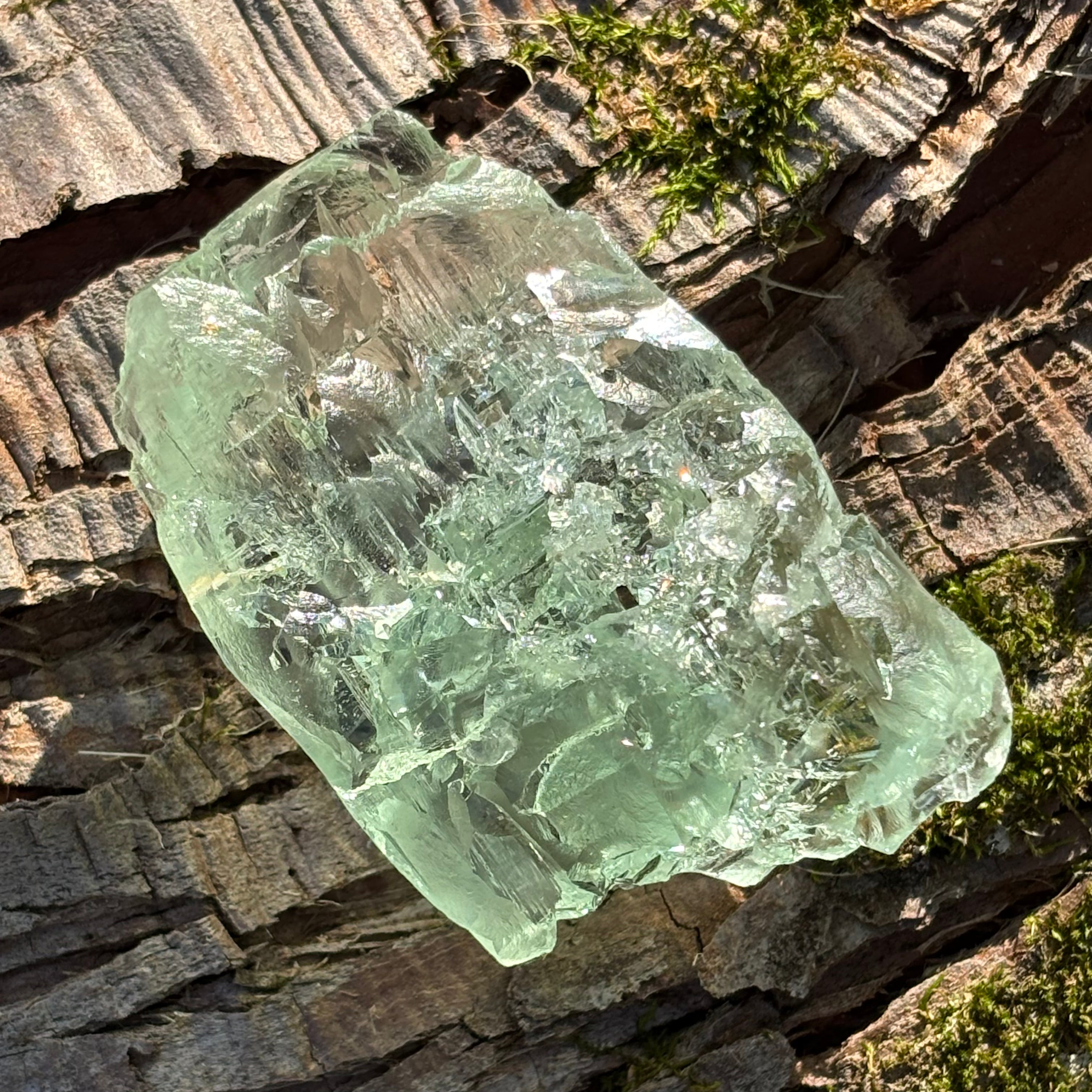 Etched Aquamarine Gem Crystal - 005