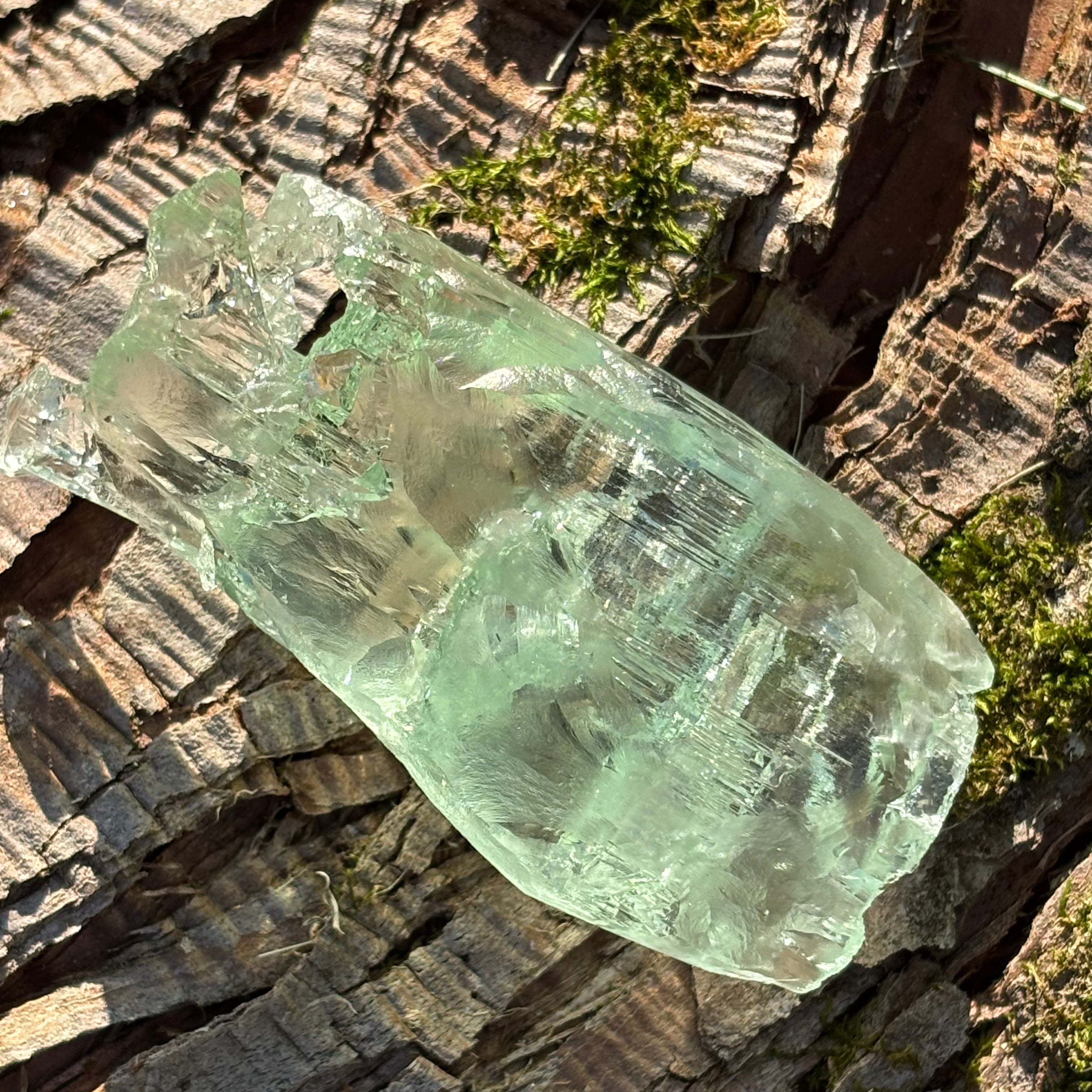 Etched Aquamarine Gem Crystal - 006