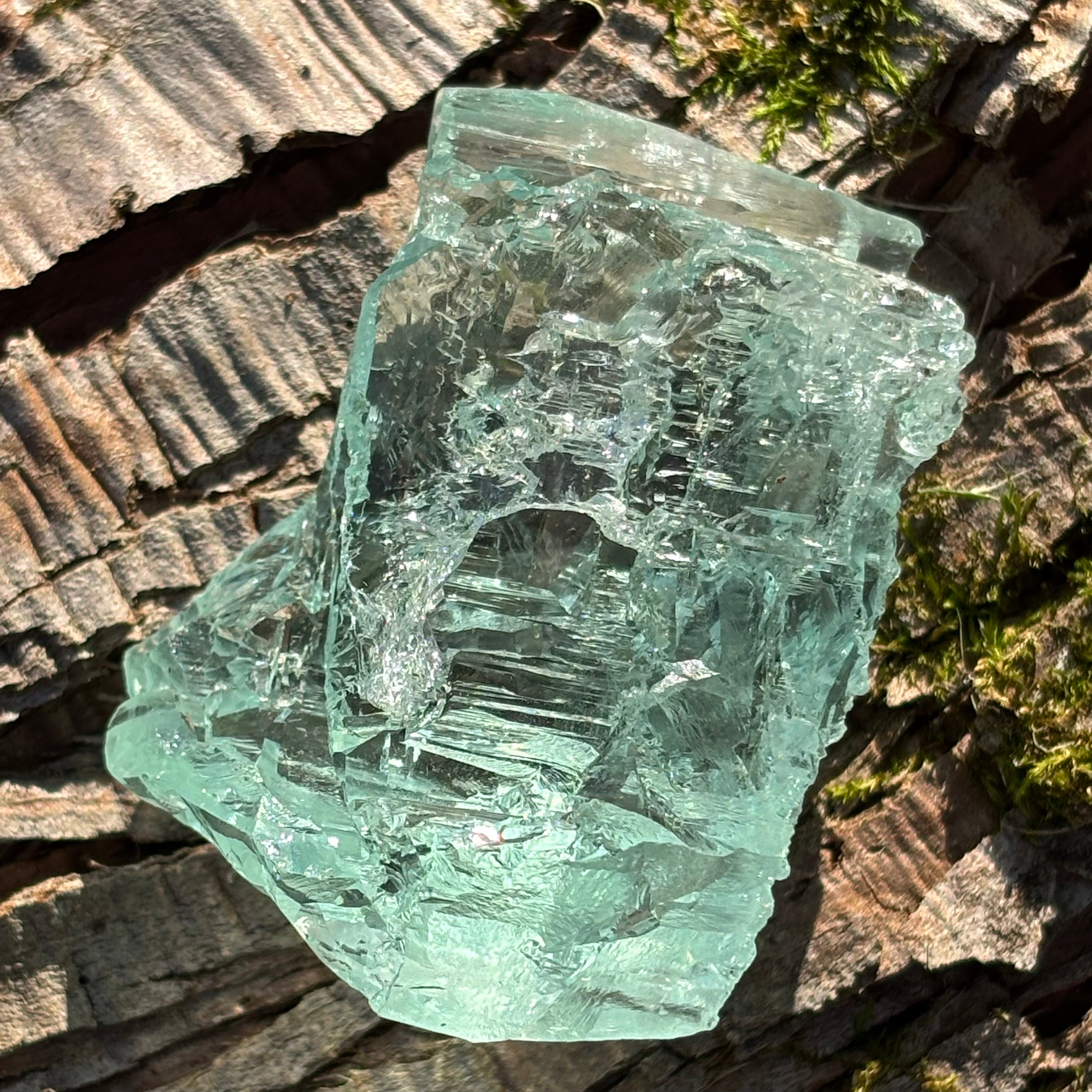 Etched Aquamarine Gem Crystal - 007