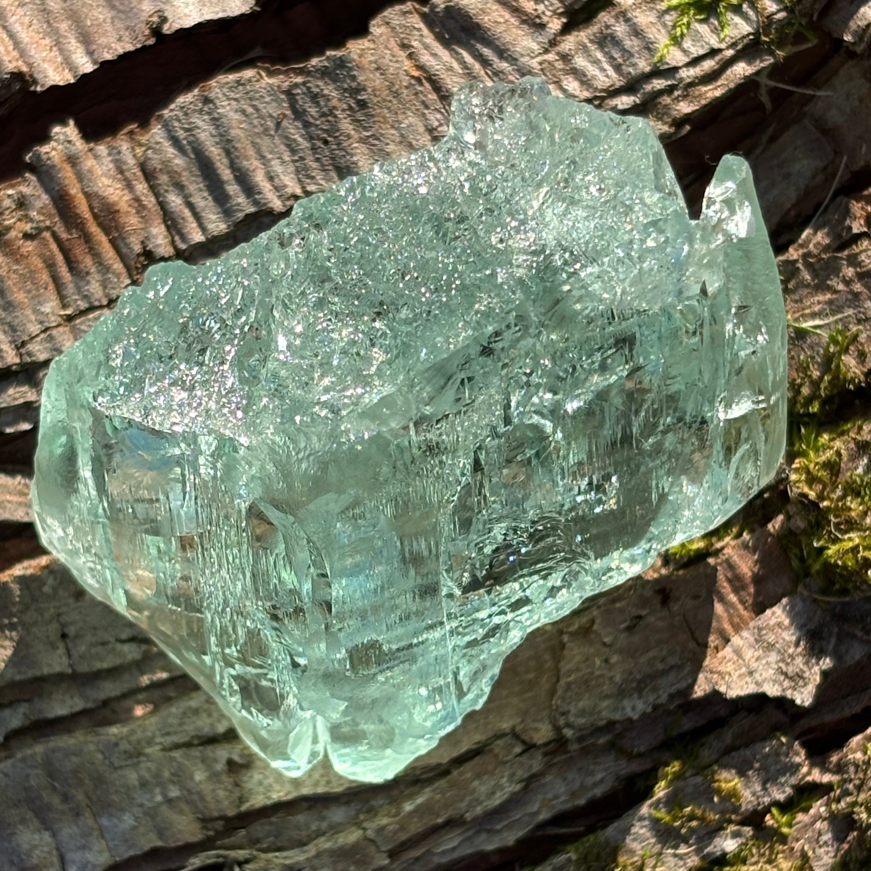 Etched Aquamarine Gem Crystal - 007