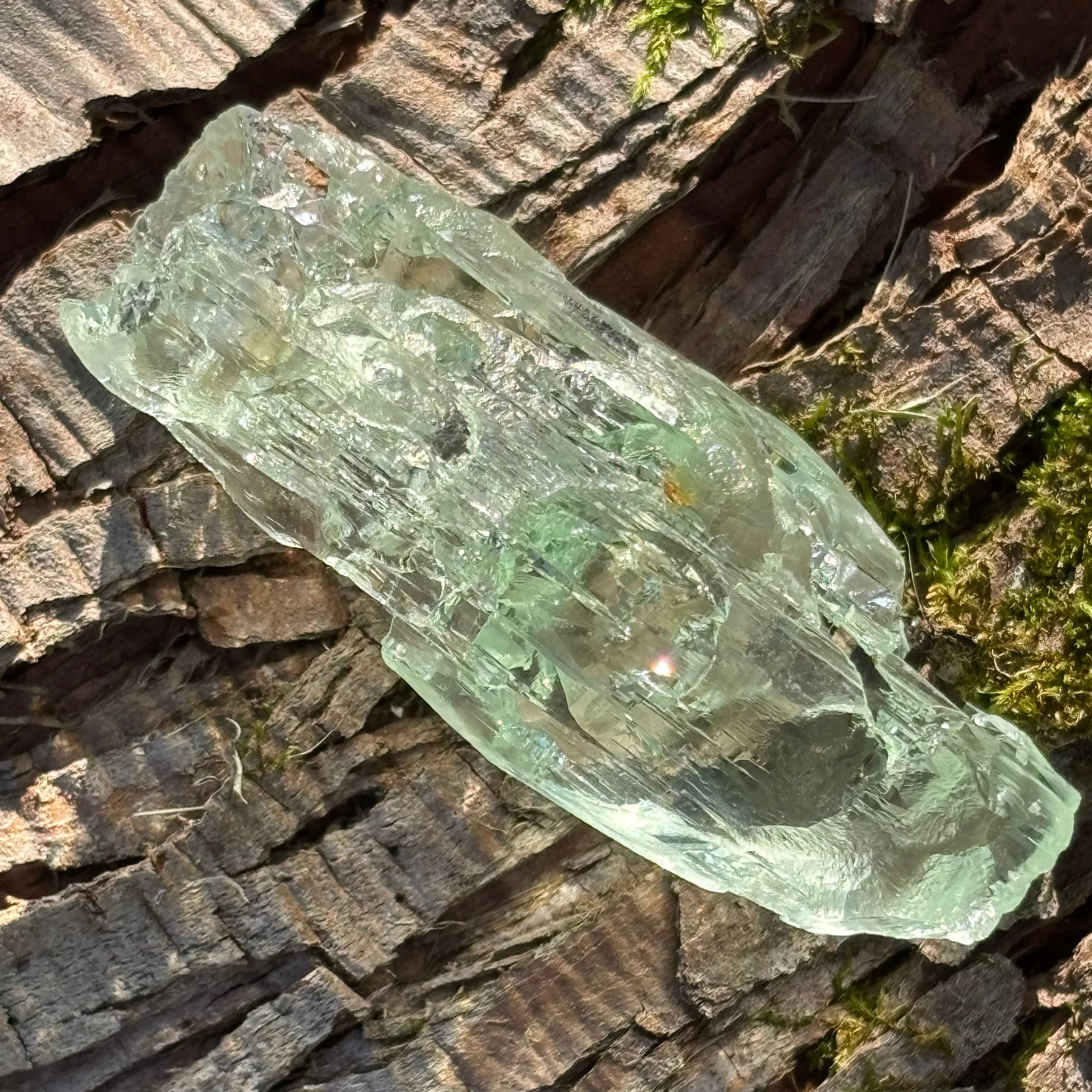 Etched Aquamarine Gem Crystal - 008