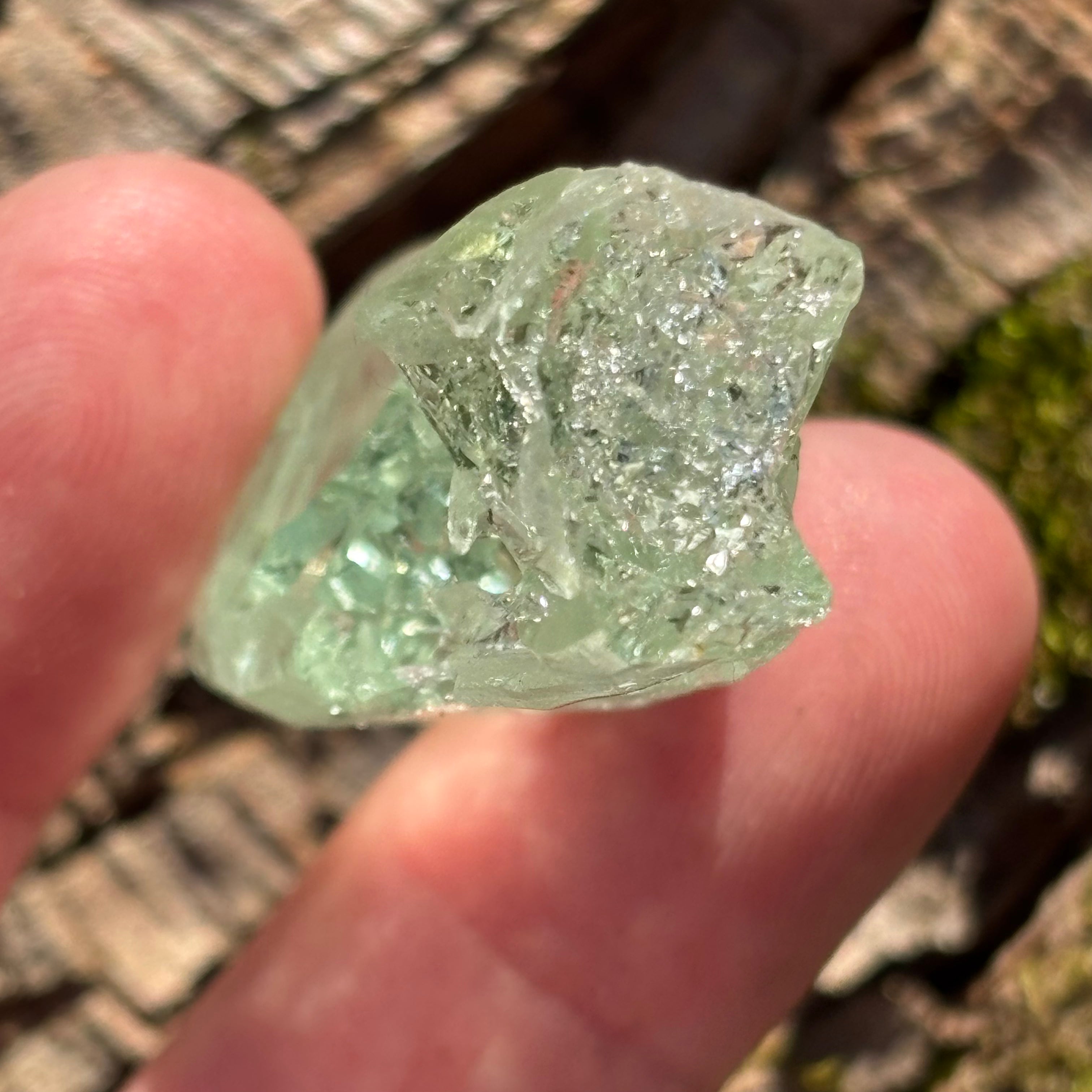 Etched Aquamarine Gem Crystal - 008