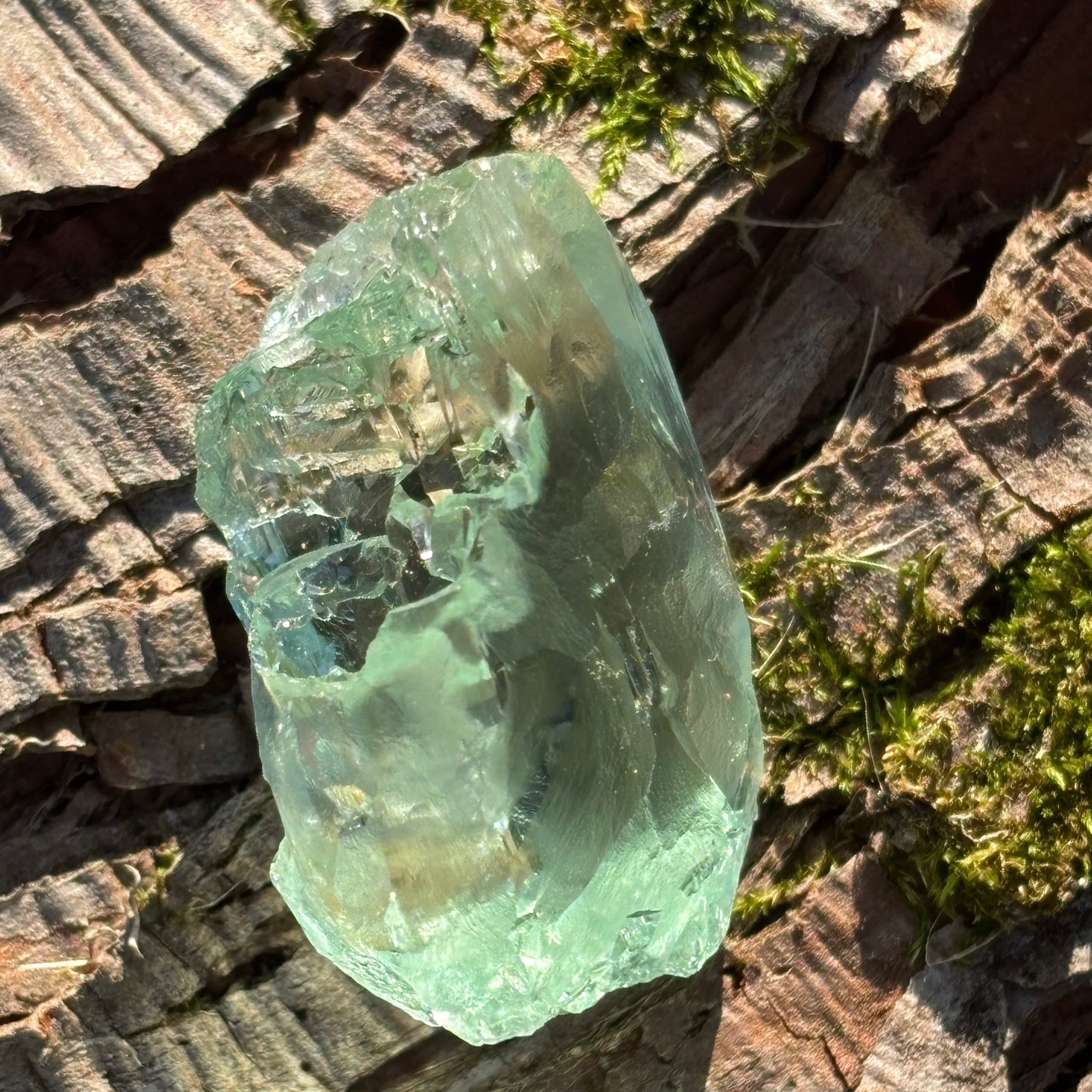 Etched Aquamarine Gem Crystal - 009