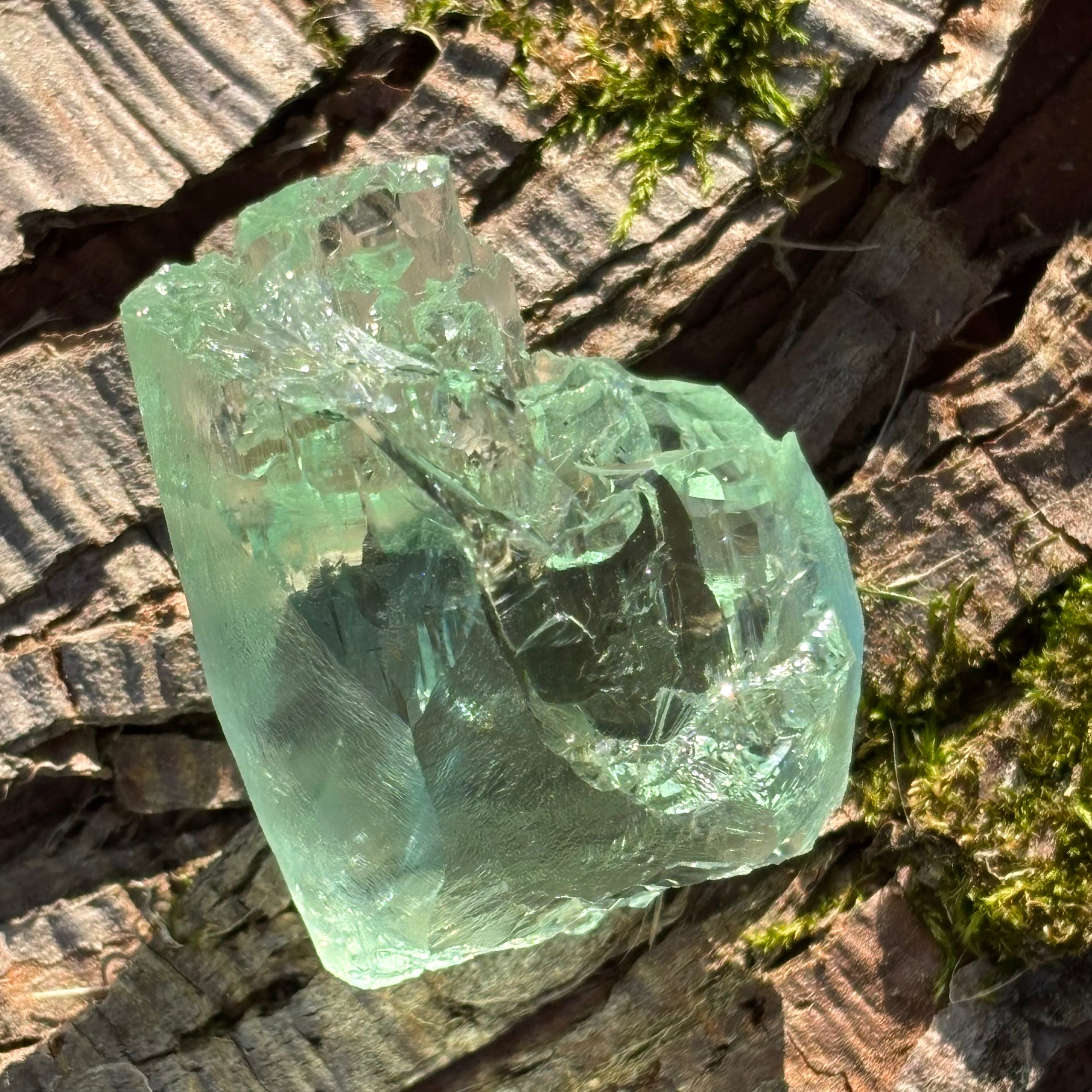 Etched Aquamarine Gem Crystal - 009