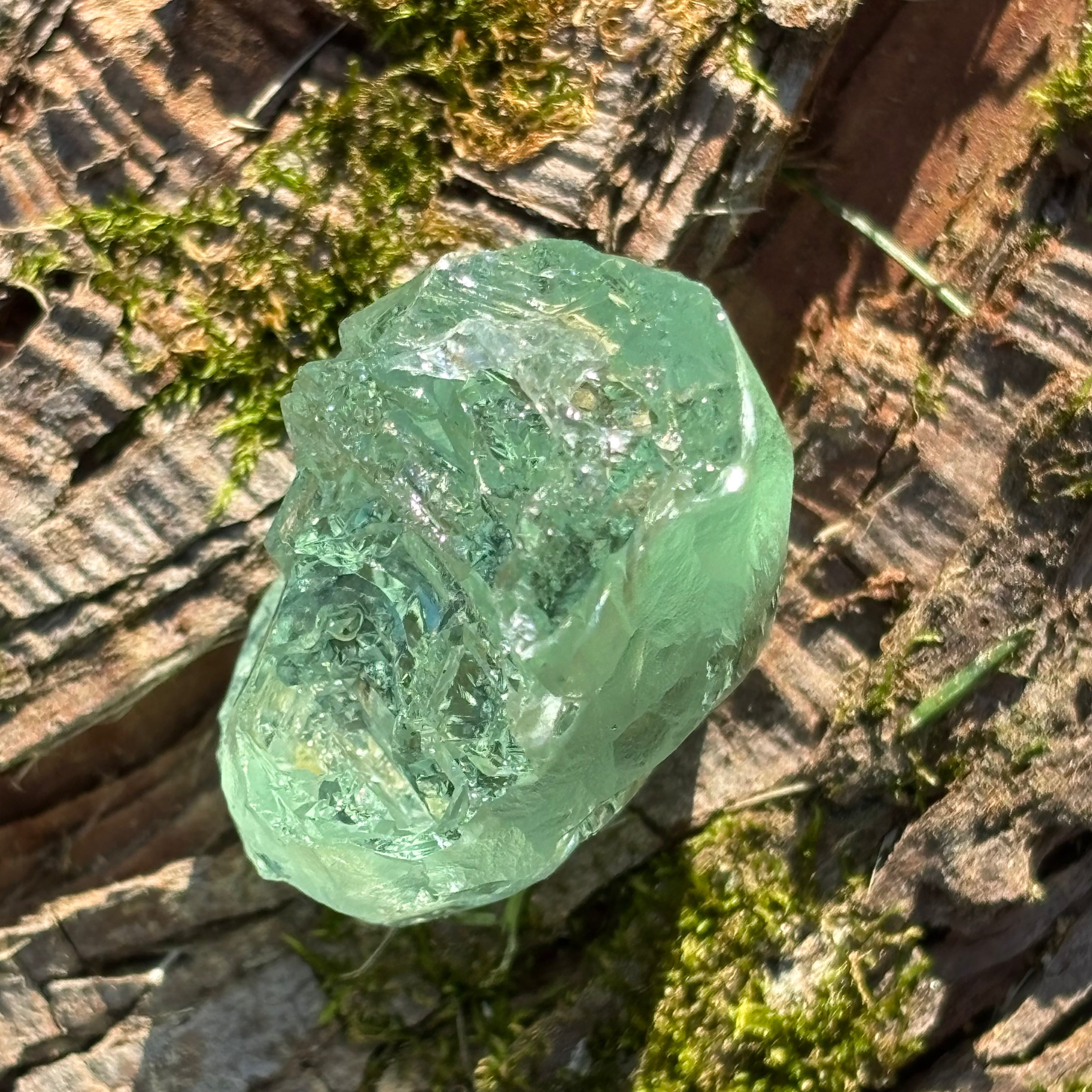 Etched Aquamarine Gem Crystal - 009