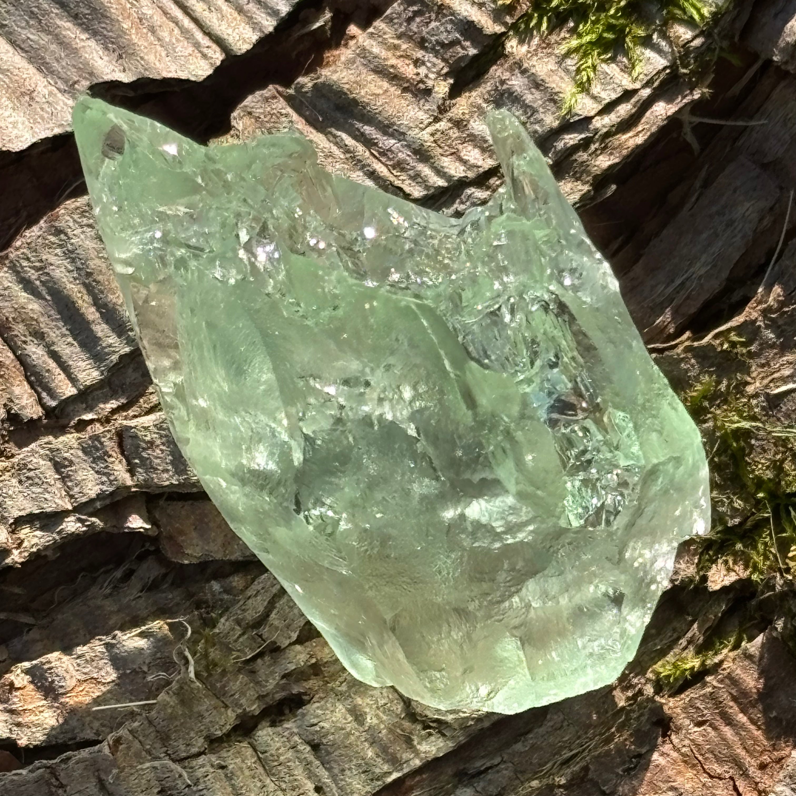 Etched Aquamarine Gem Crystal - 012