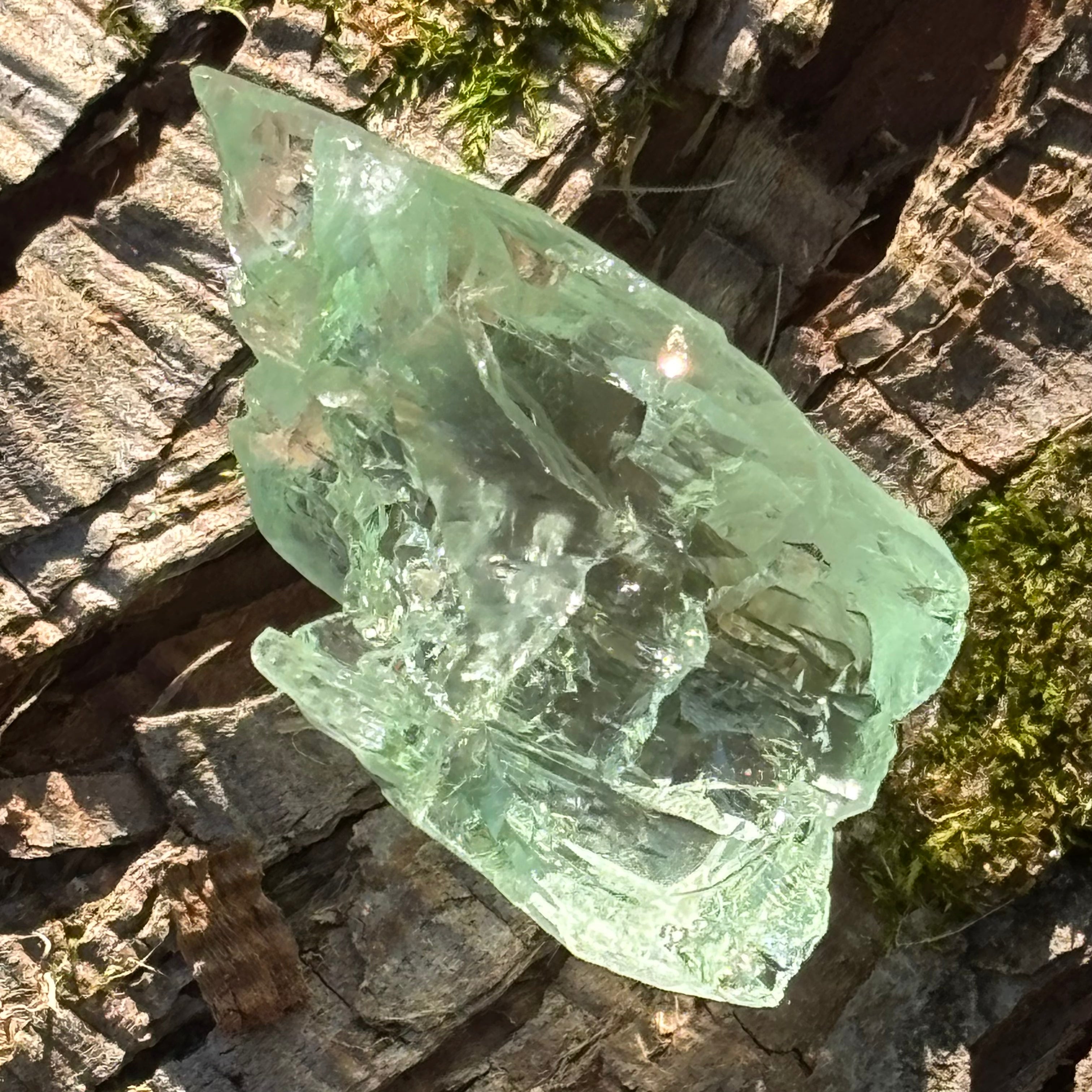 Etched Aquamarine Gem Crystal - 012