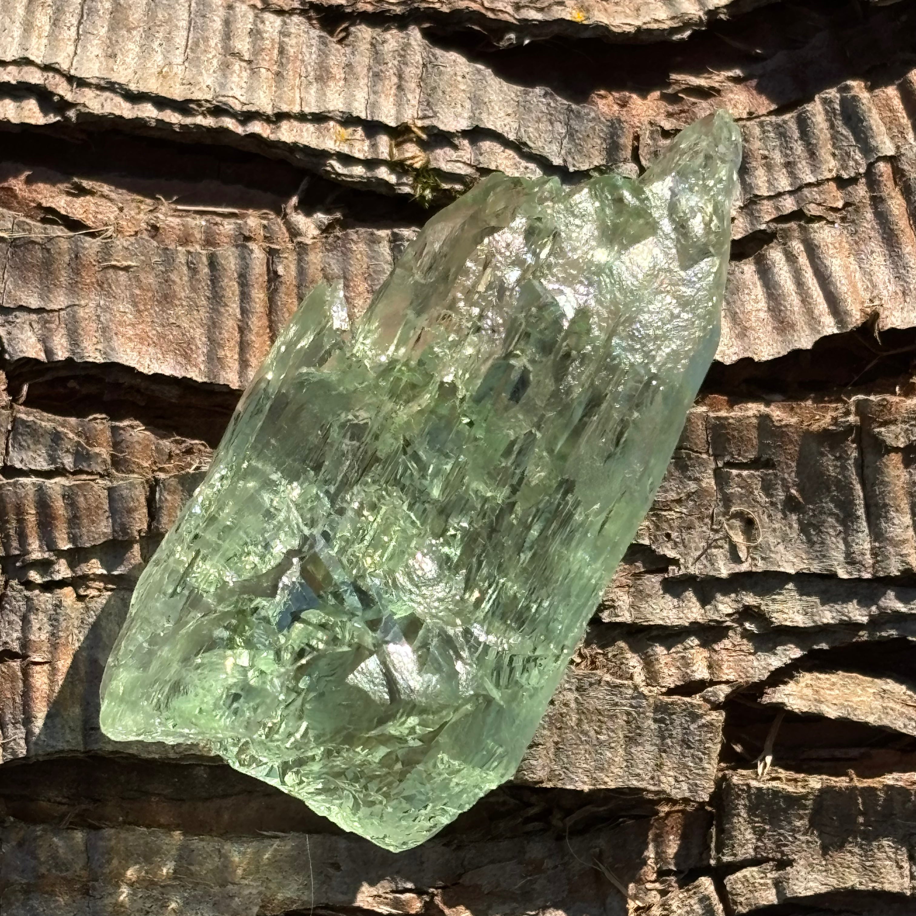 Etched Aquamarine Gem Crystal - 013