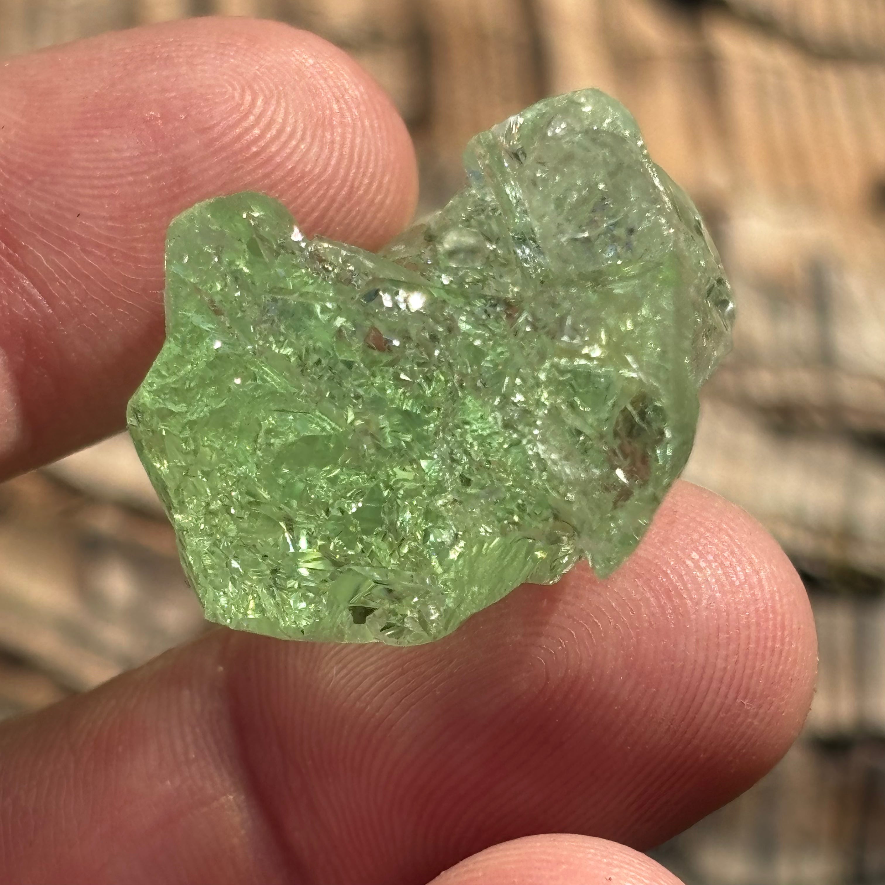 Etched Aquamarine Gem Crystal - 013