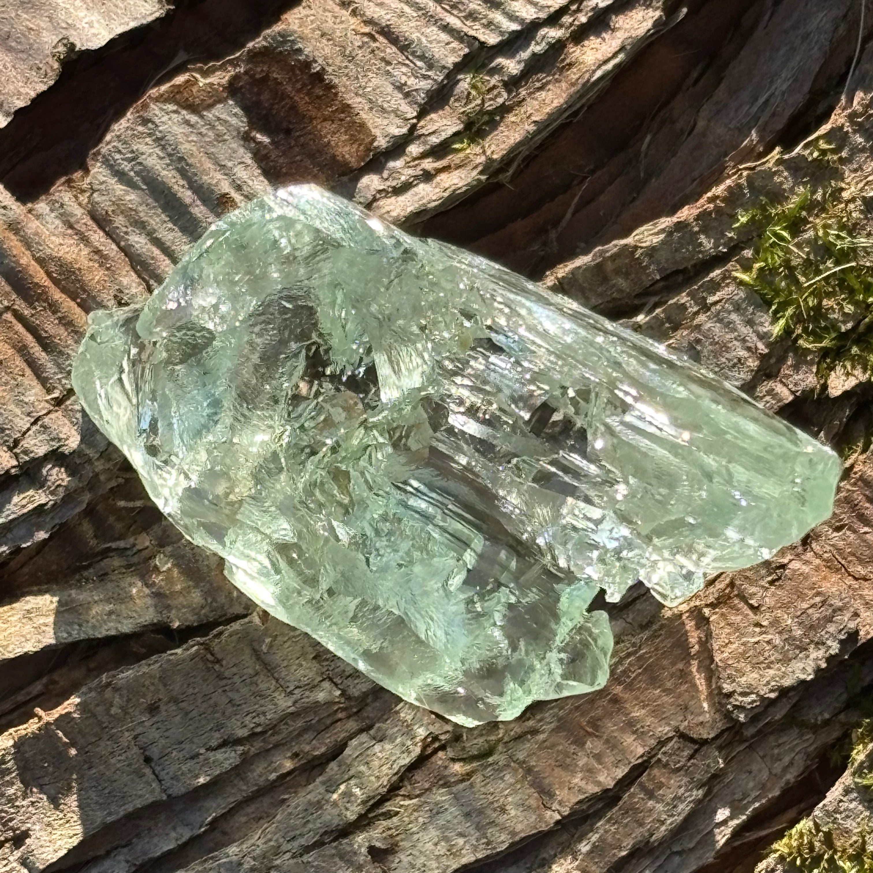 Etched Aquamarine Gem Crystal - 014
